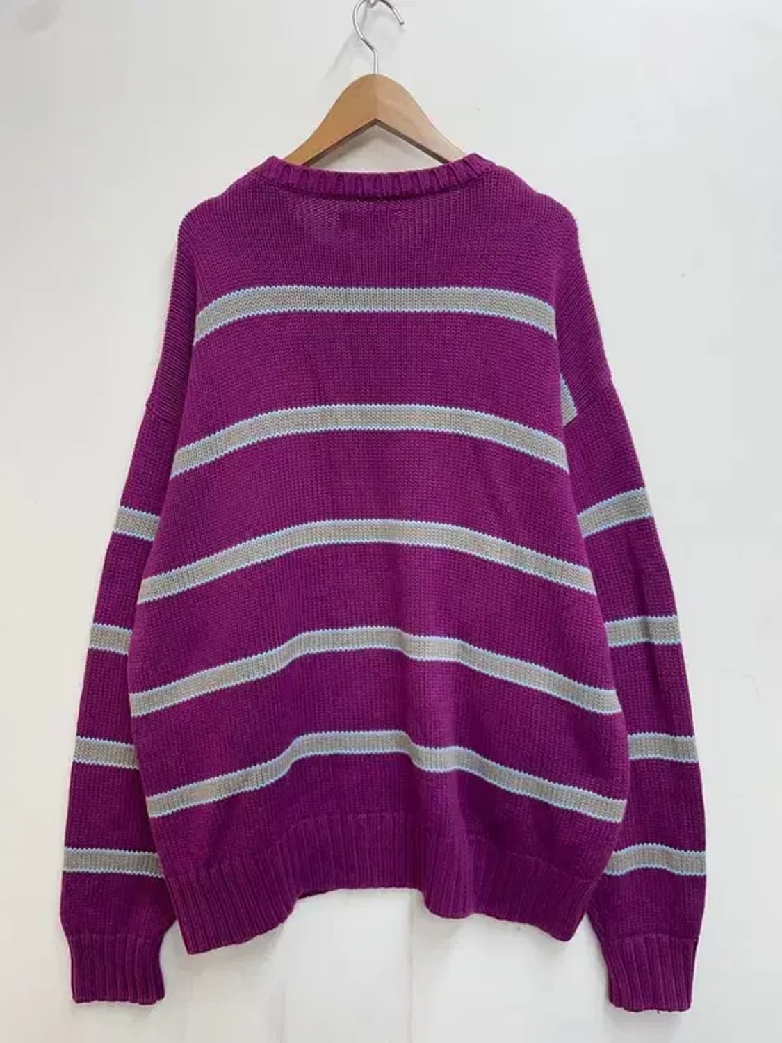 라지 디스이즈 네버댓 스트라이프 오버핏 퍼플 니트 상품이미지7