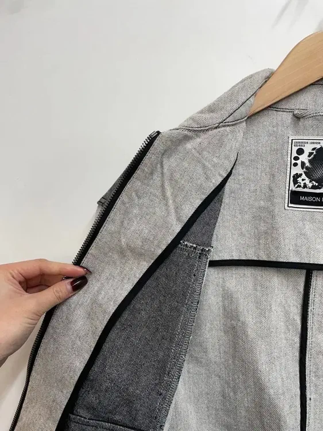 라지 메종미네드 오버핏 투톤 데님 자켓 상품이미지6