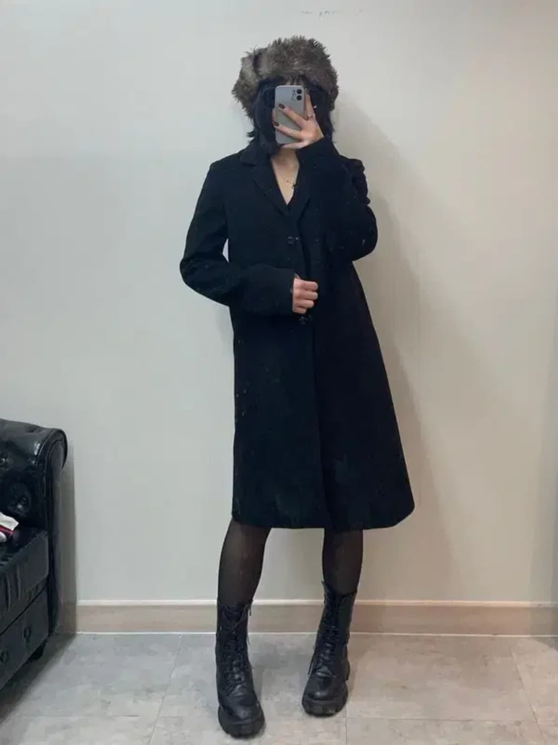 시스템 모 나일론 여자 롱 코트 자켓 상품이미지1