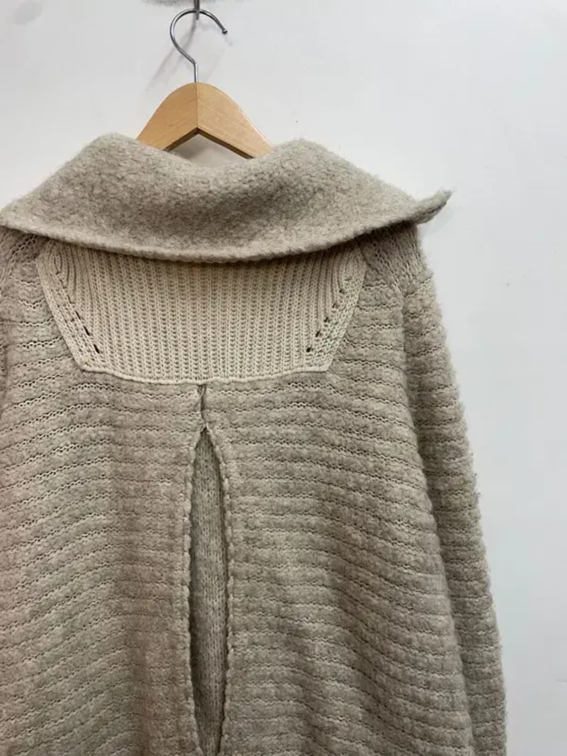 여성 시스템 울 알파카 하프 니트 코트 상품이미지10