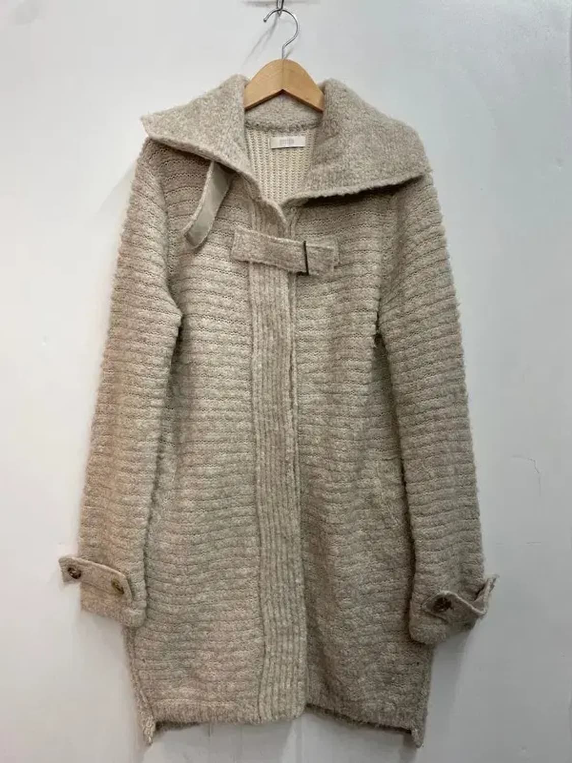 여성 시스템 울 알파카 하프 니트 코트 상품이미지2