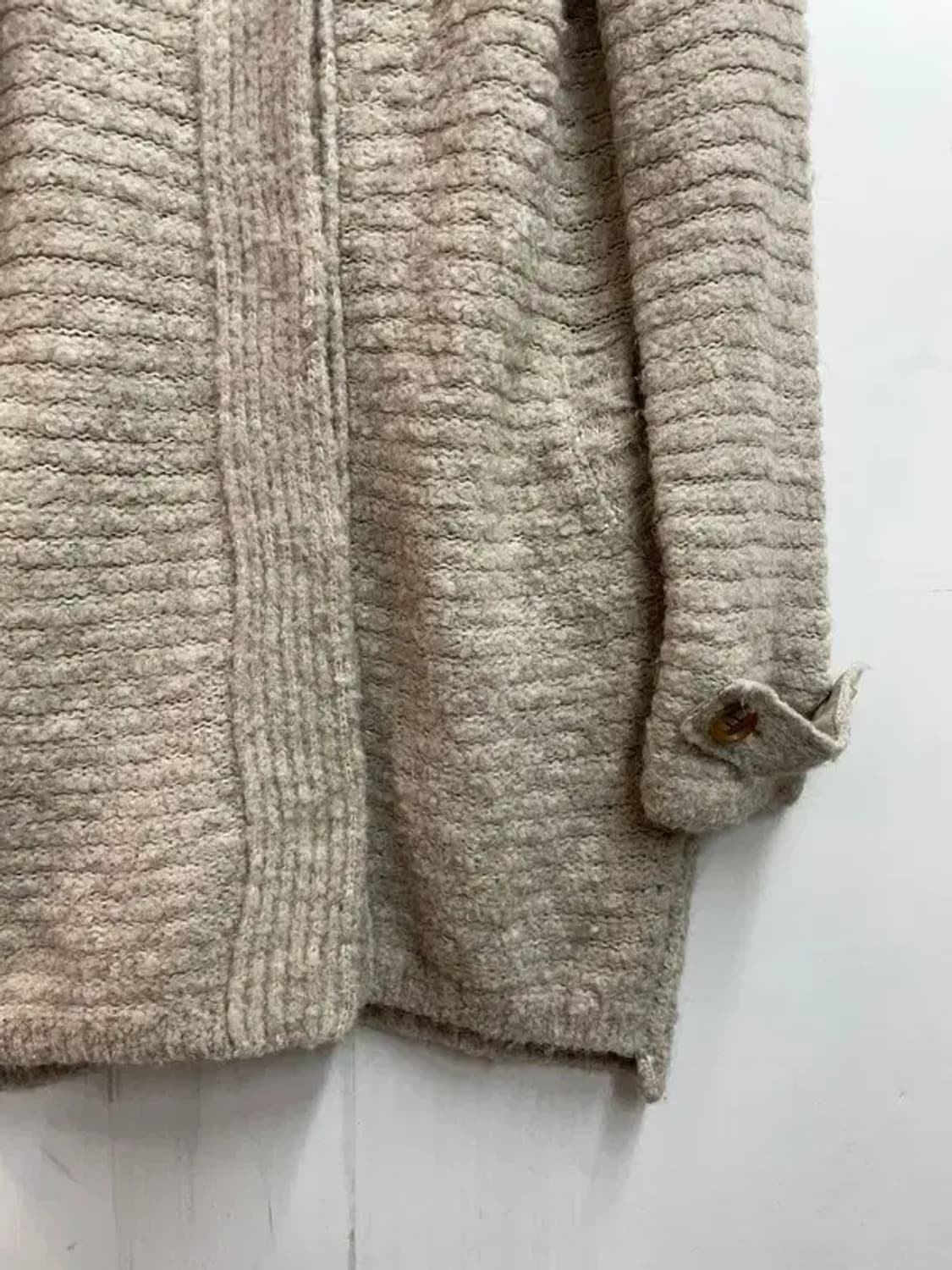 여성 시스템 울 알파카 하프 니트 코트 상품이미지3