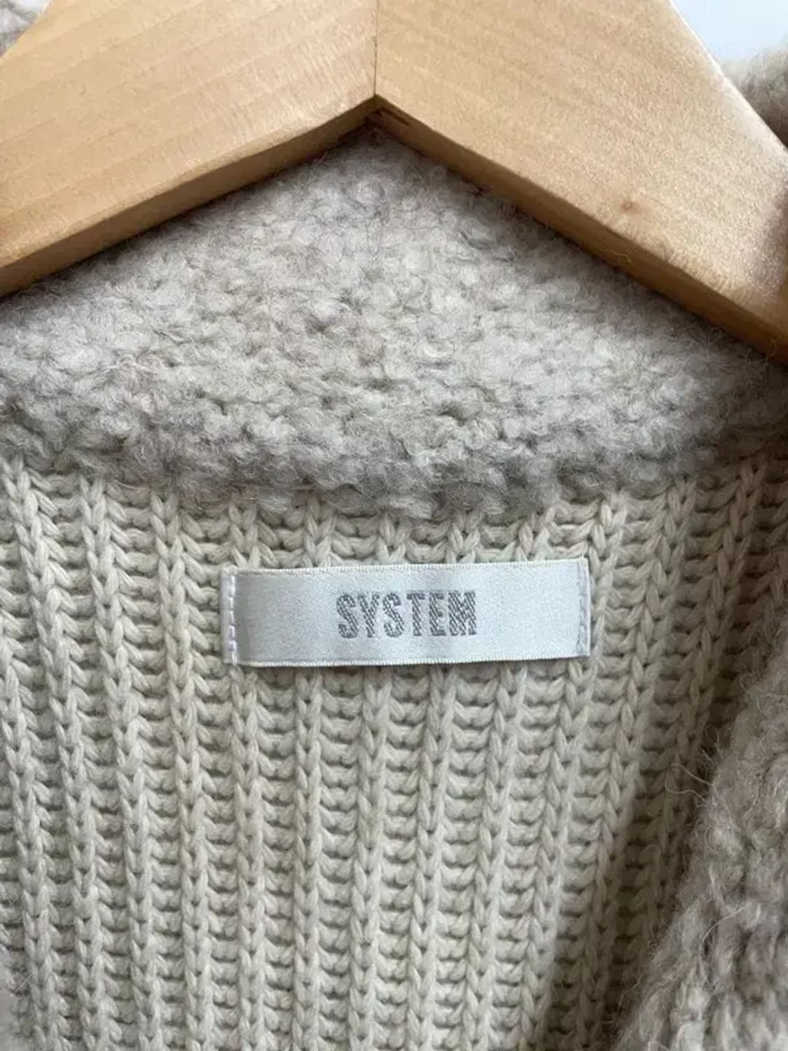 여성 시스템 울 알파카 하프 니트 코트 상품이미지5