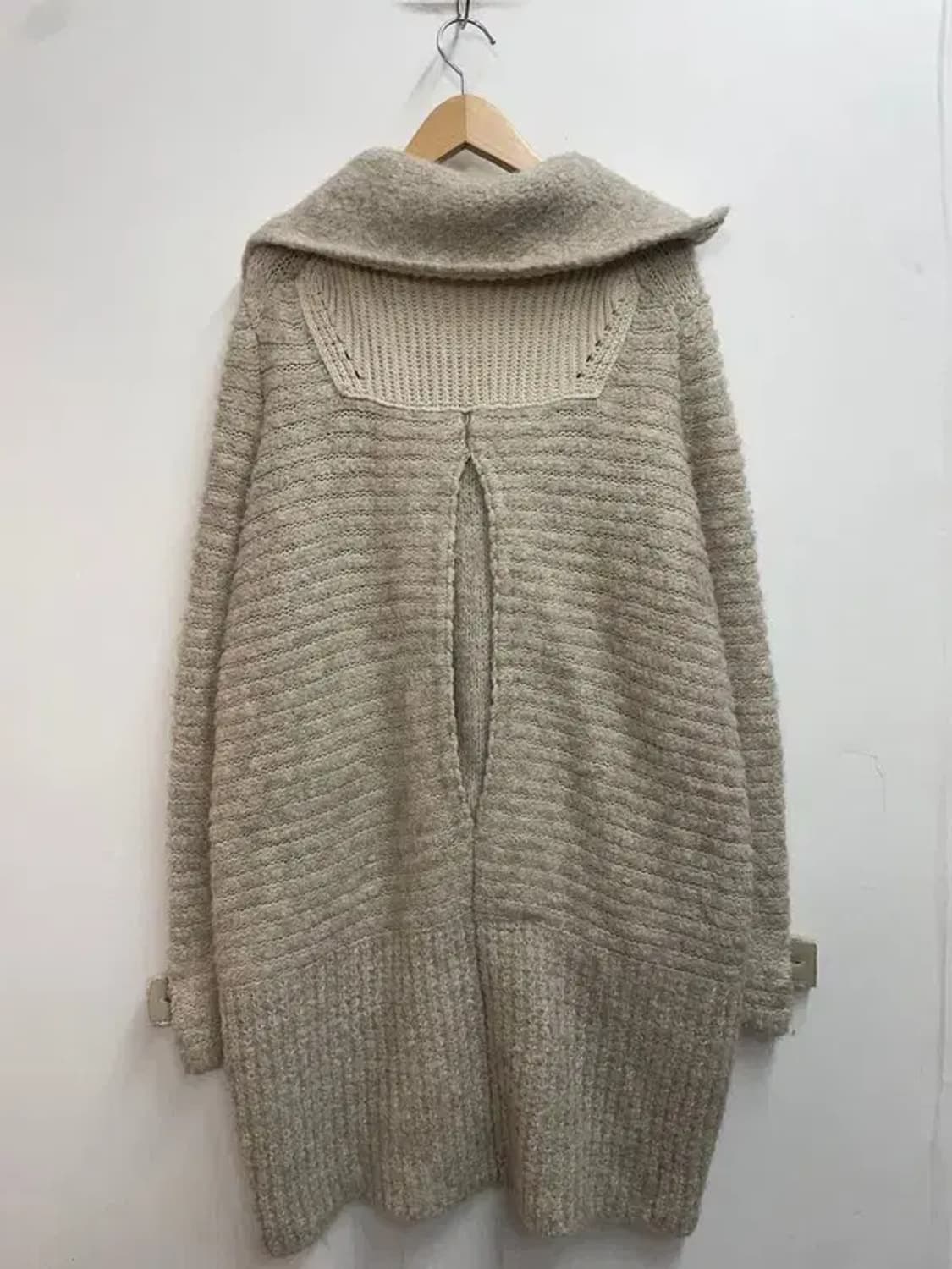 여성 시스템 울 알파카 하프 니트 코트 상품이미지8