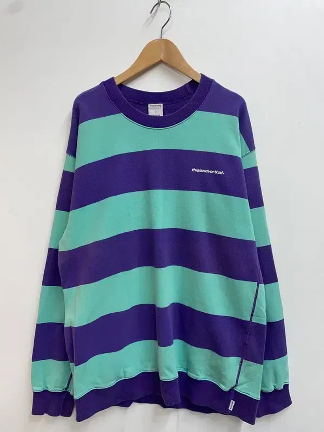 라지 디스이즈네버댓 오버핏 스트라이프 긴팔티셔츠 맨투맨 상품이미지2