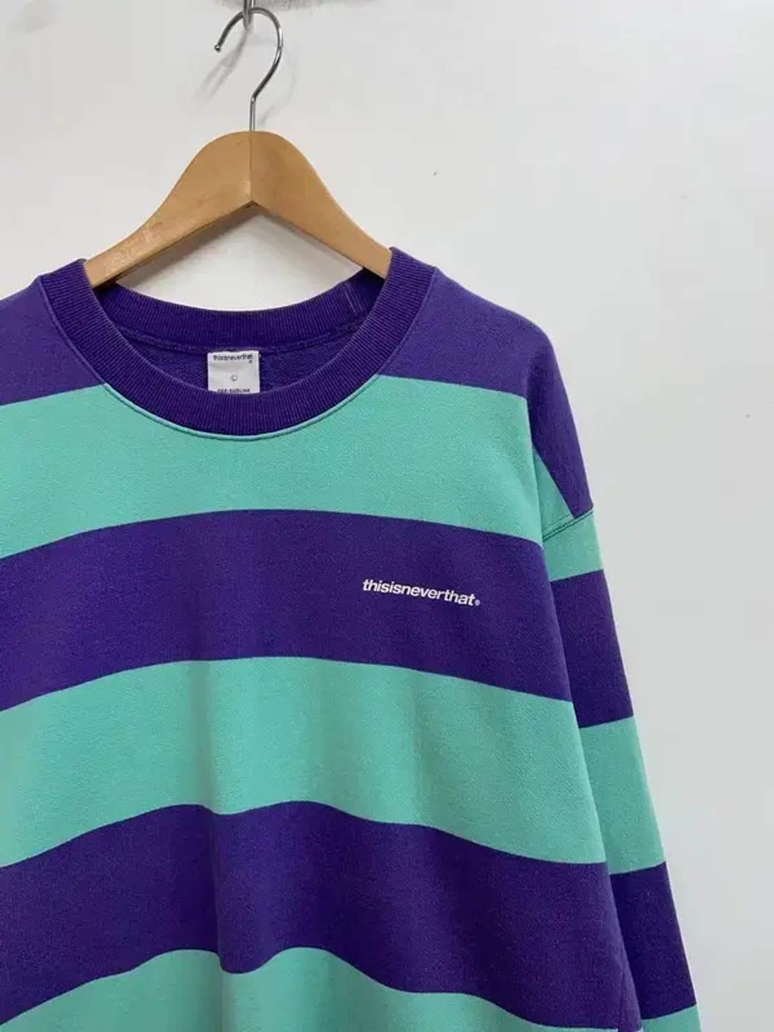 라지 디스이즈네버댓 오버핏 스트라이프 긴팔티셔츠 맨투맨 상품이미지4