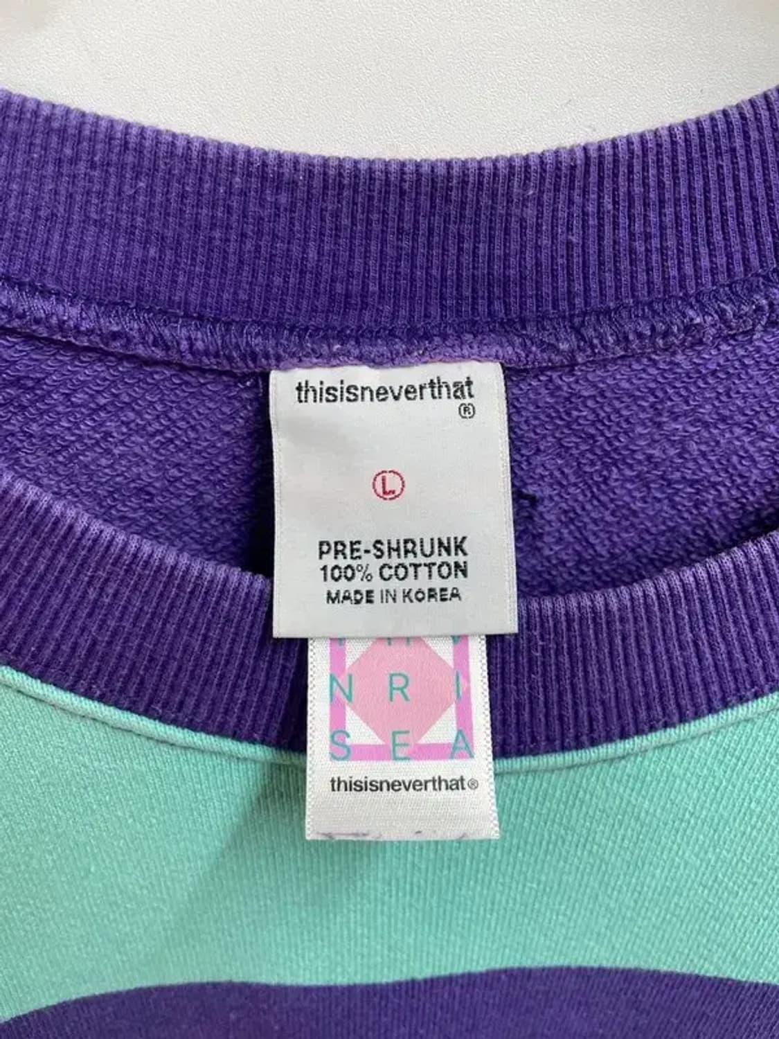 라지 디스이즈네버댓 오버핏 스트라이프 긴팔티셔츠 맨투맨 상품이미지5