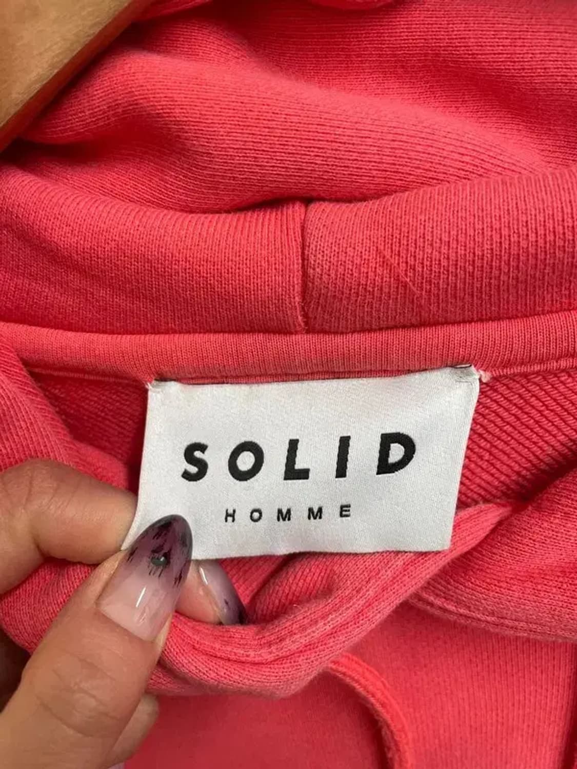 100 솔리드 옴므 NEW 스틸로고 오버핏 후드 후디 티셔츠 상품이미지3