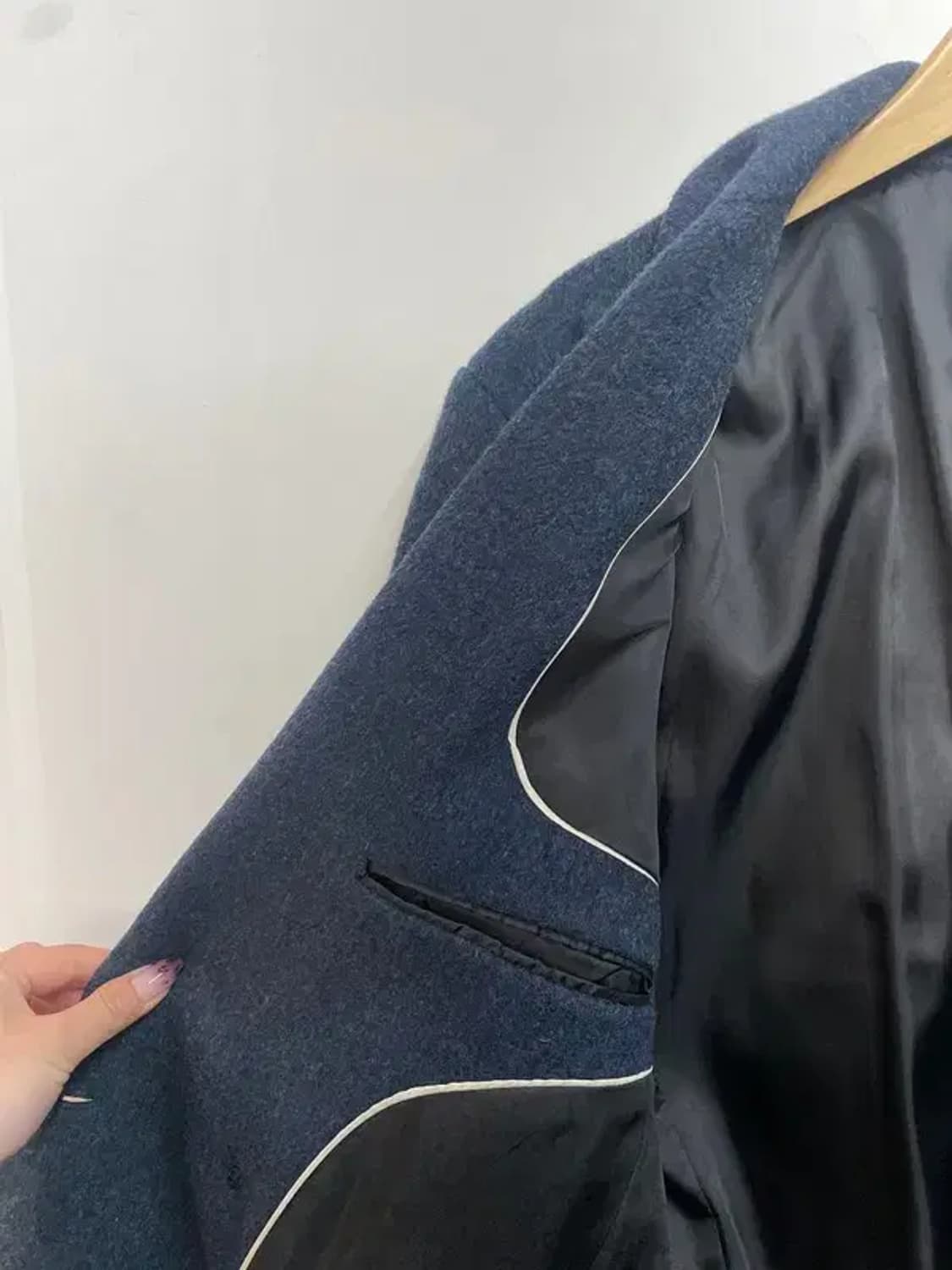 라지 앤더슨벨 개릿 롱 더블코트 오버핏 블루 상품이미지6