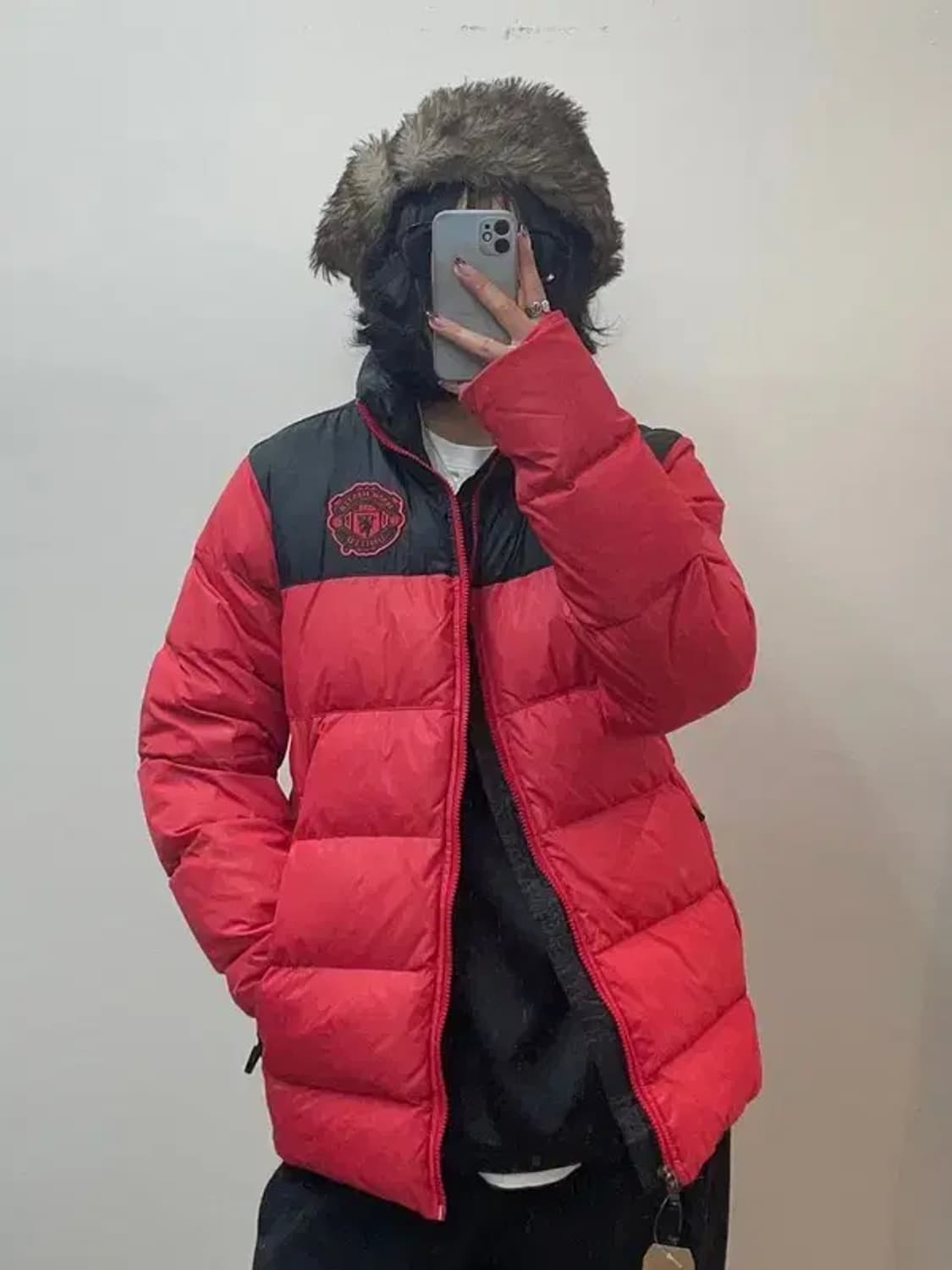 xs 나이키 올드스쿨 맨유 축구 패딩 다운점퍼 여자 상품이미지1