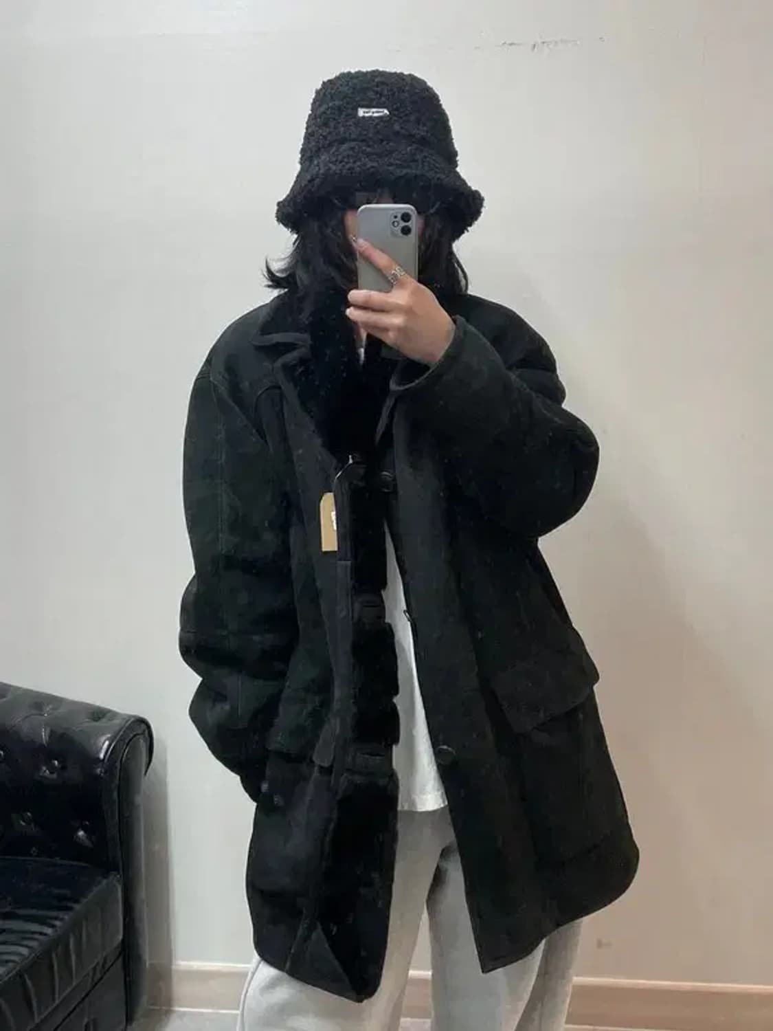 105 00s 윈디클럽 블랙 스웨이드 무스탕 자켓 상품이미지1