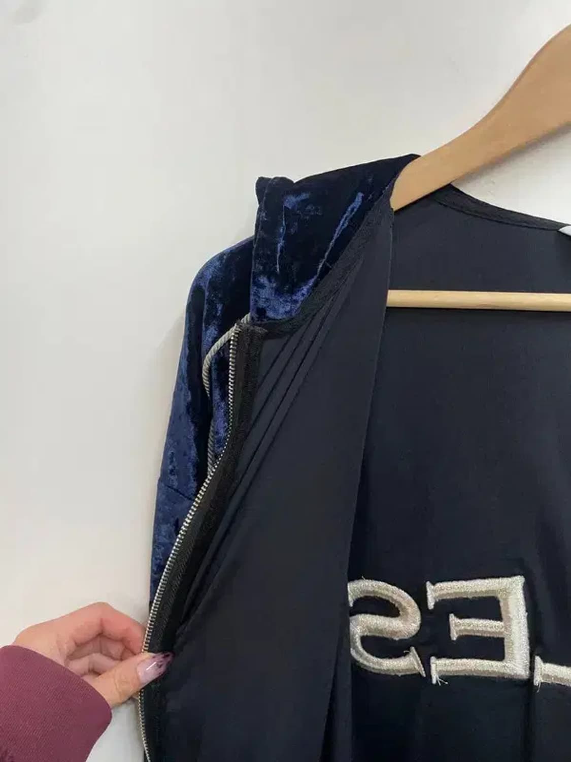 피어리스니스슈가레이 후디 집업 네이비 벨벳 상품이미지6