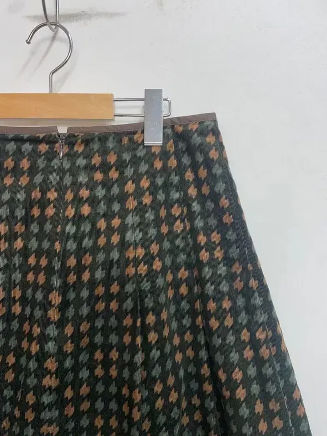 미디움 JPN 빈티지 모리 무드 체크 미디 스커트 브라운 상품이미지8