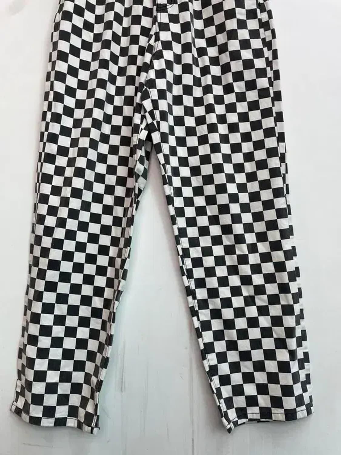 스몰 MEJOR 체커보드 와이드 팬츠 블랙 화이트 상품이미지3