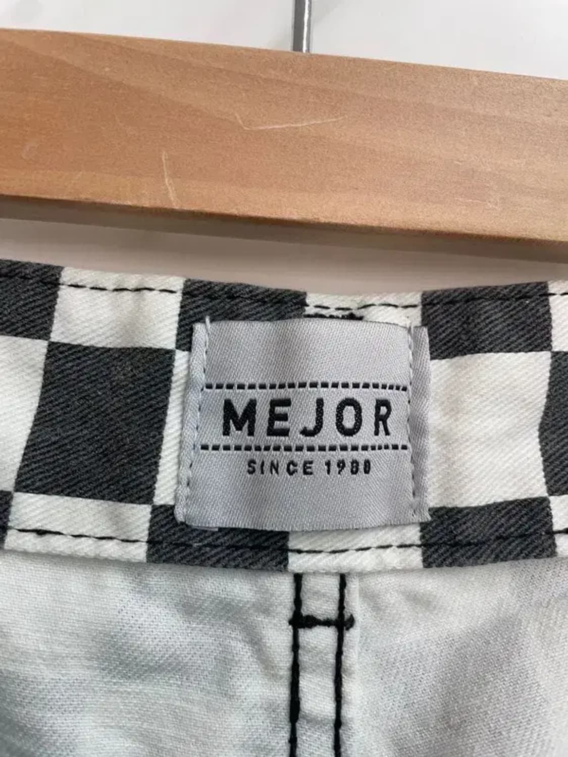 스몰 MEJOR 체커보드 와이드 팬츠 블랙 화이트 상품이미지5