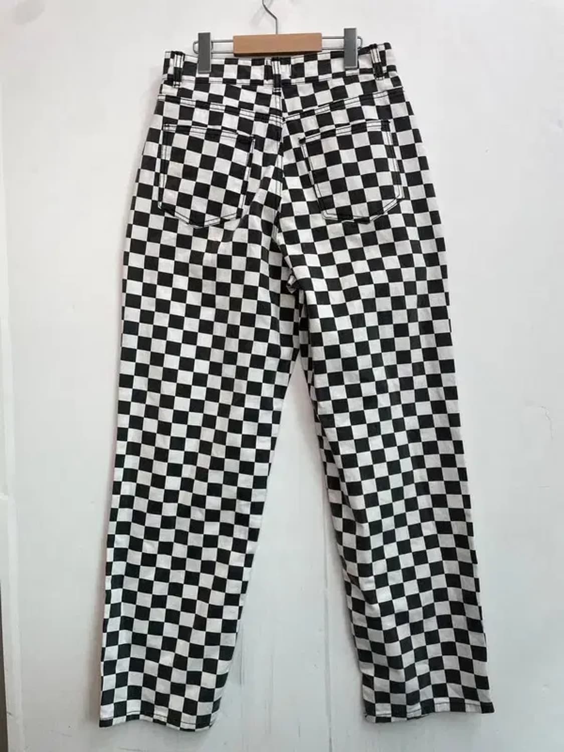 스몰 MEJOR 체커보드 와이드 팬츠 블랙 화이트 상품이미지7