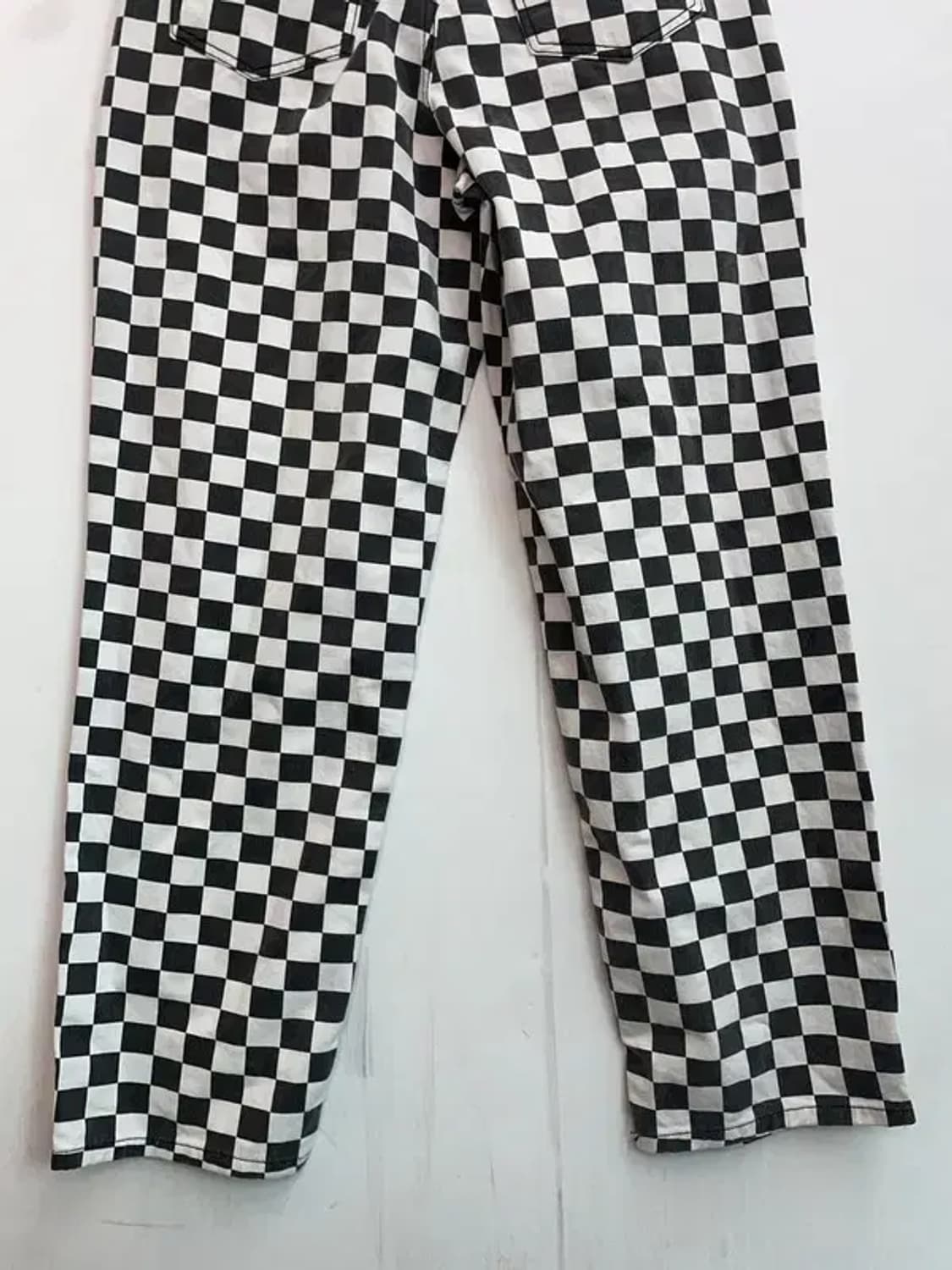 스몰 MEJOR 체커보드 와이드 팬츠 블랙 화이트 상품이미지8