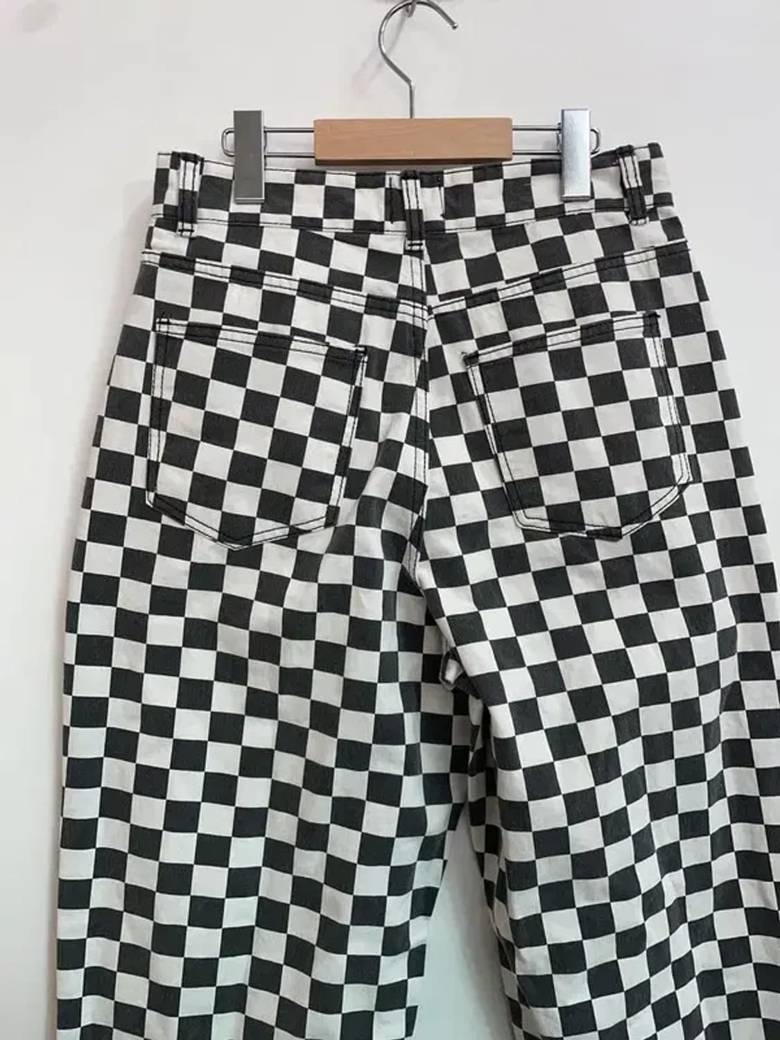 스몰 MEJOR 체커보드 와이드 팬츠 블랙 화이트 상품이미지9