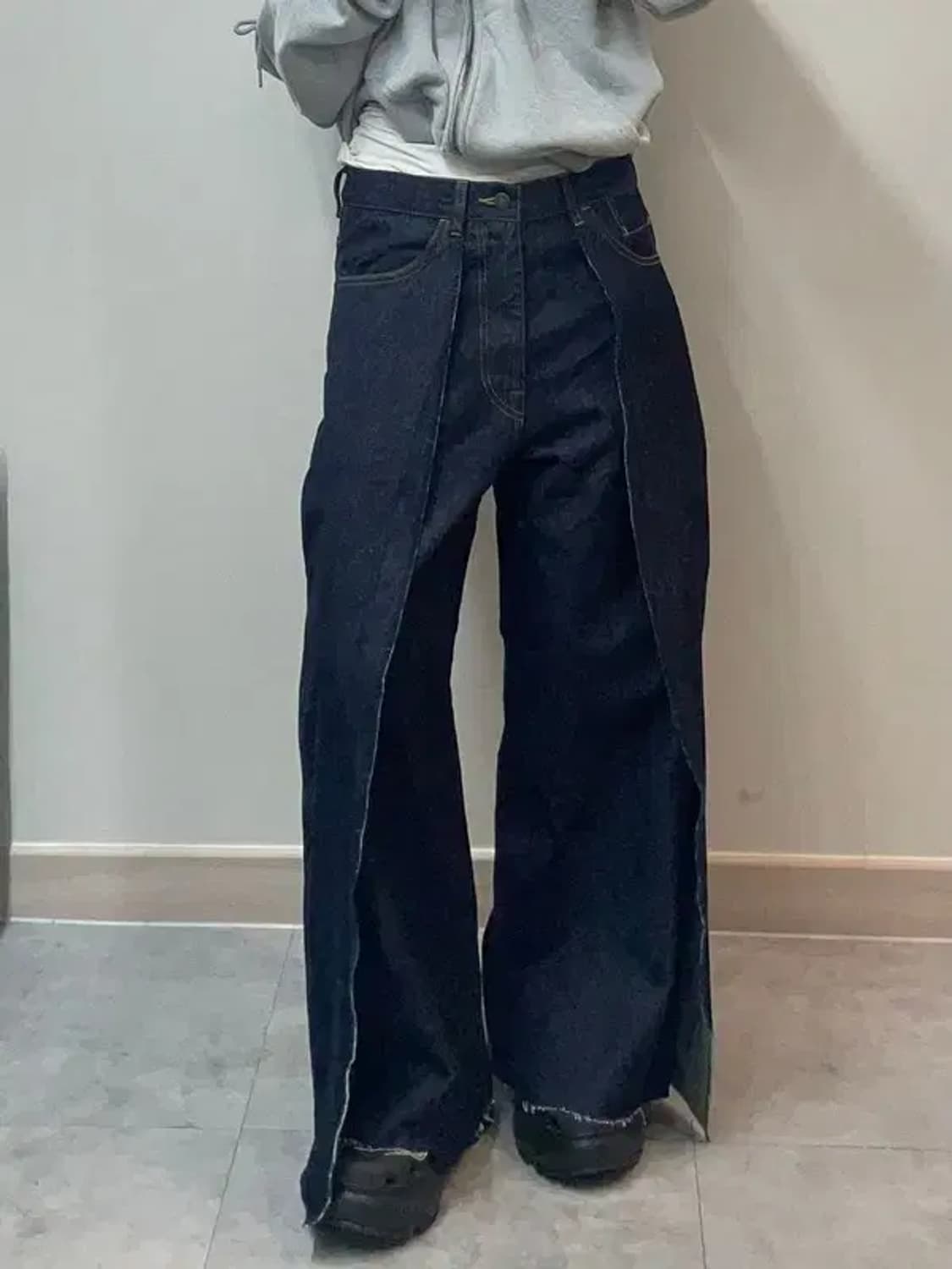 미디움 사스콰치패브릭스 랩 데님 팬츠 인디고 네이비 상품이미지1