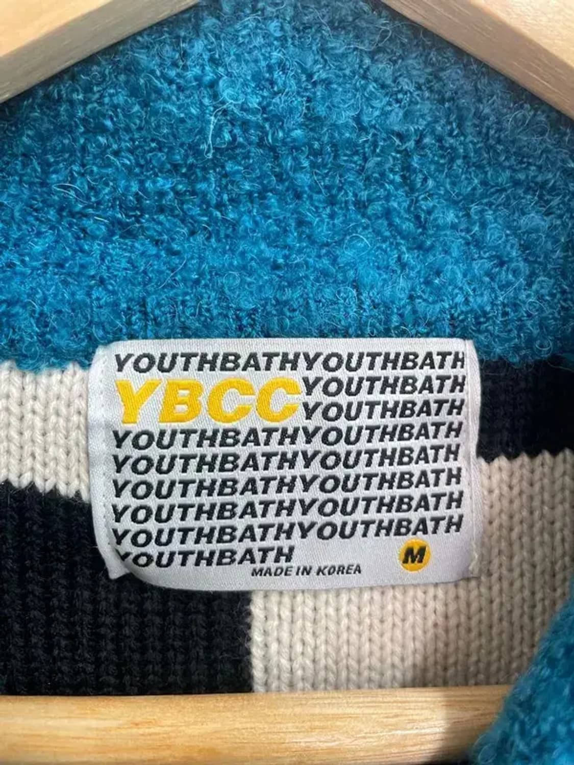 미디움 유쓰배쓰 체커보드 카라 집업 가디건 네이비 상품이미지5