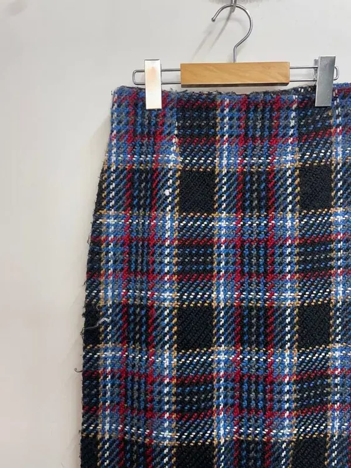 미디움 JPN 체크 트위드 미디 스커트 네이비 상품이미지4