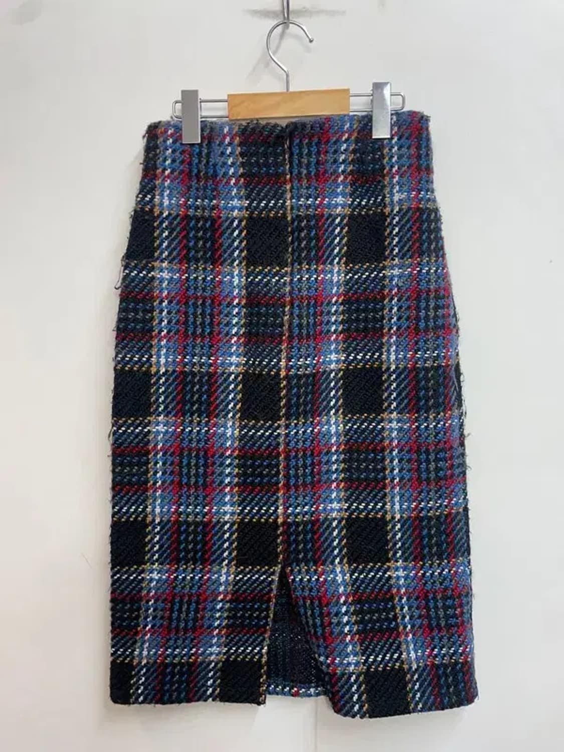 미디움 JPN 체크 트위드 미디 스커트 네이비 상품이미지6