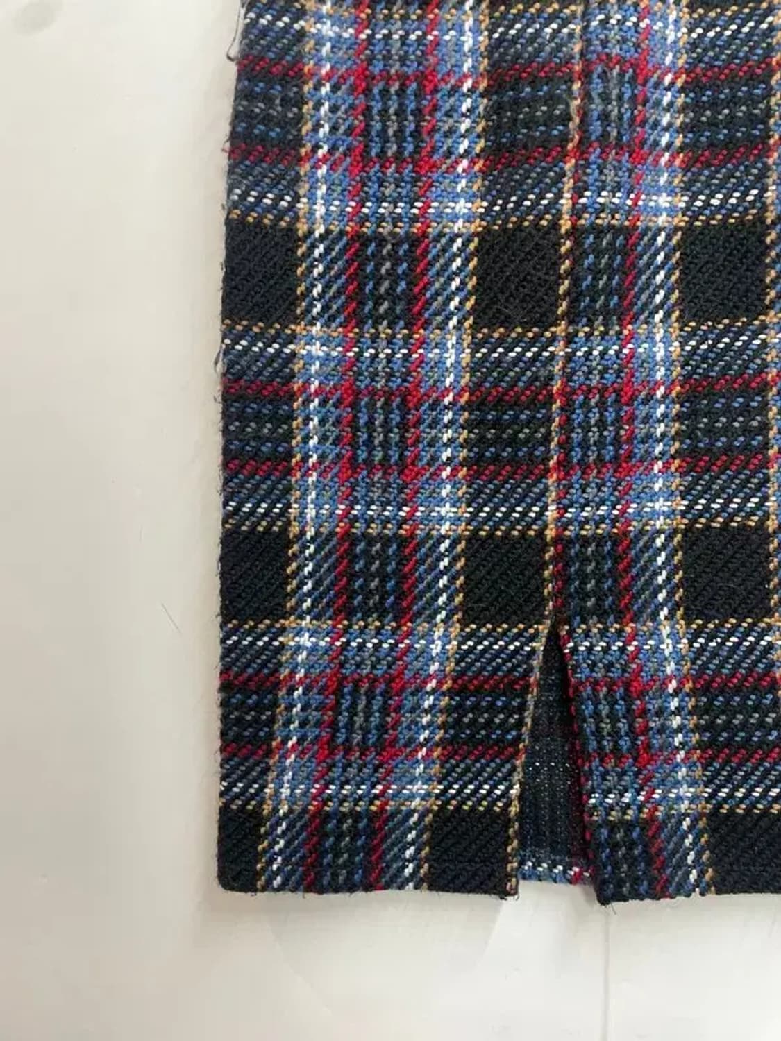 미디움 JPN 체크 트위드 미디 스커트 네이비 상품이미지7