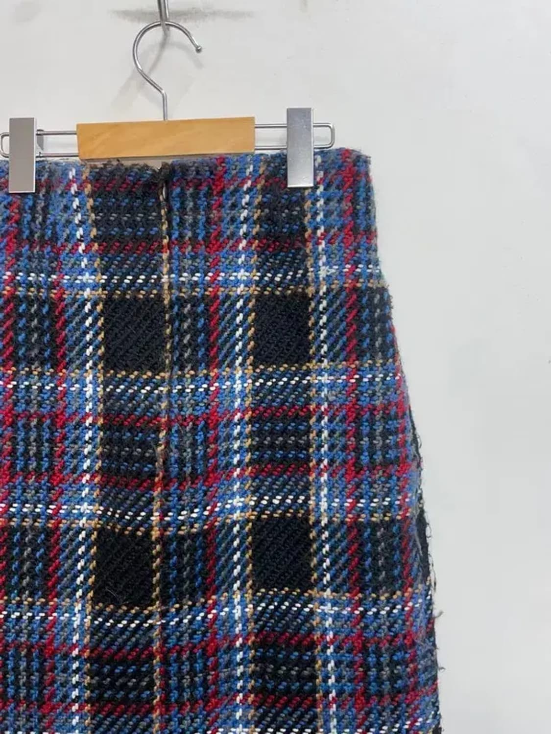 미디움 JPN 체크 트위드 미디 스커트 네이비 상품이미지8