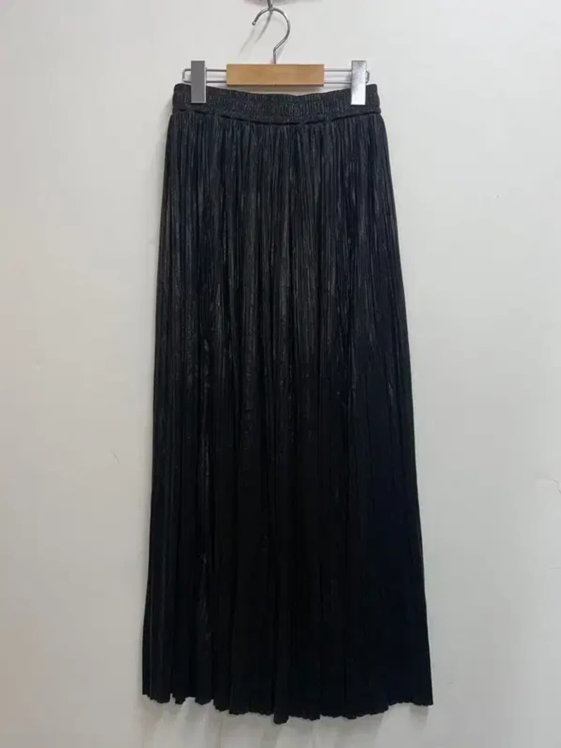 88 빈티지 실크 밴딩 롱 스커트 블랙 상품이미지6