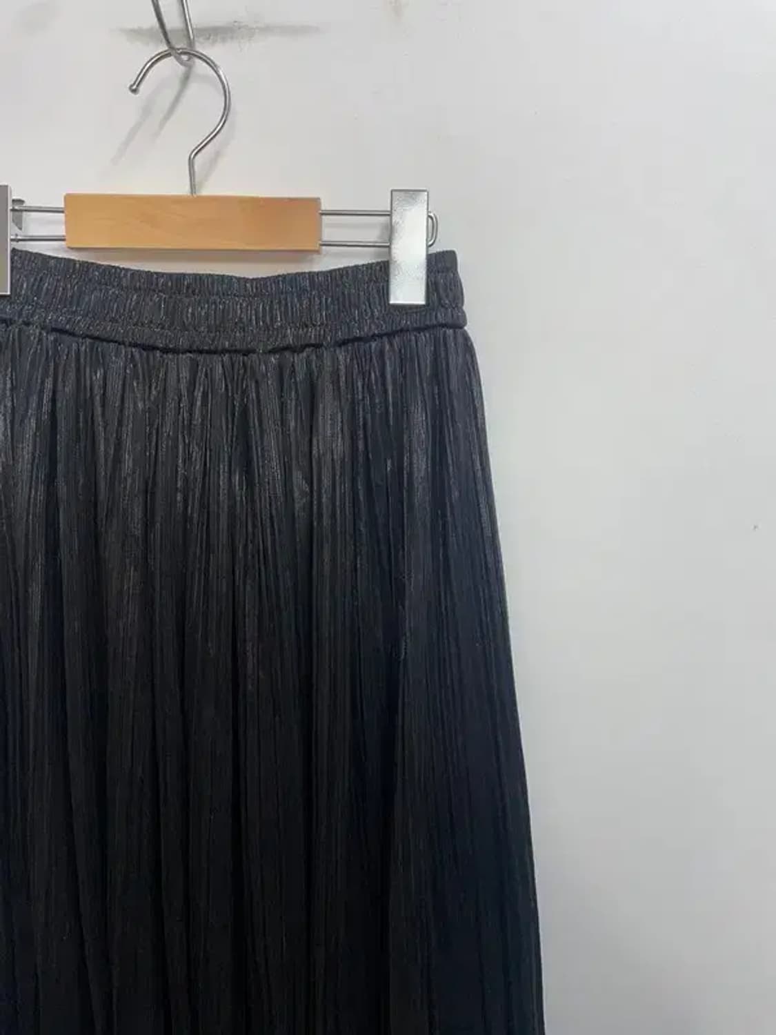 88 빈티지 실크 밴딩 롱 스커트 블랙 상품이미지8