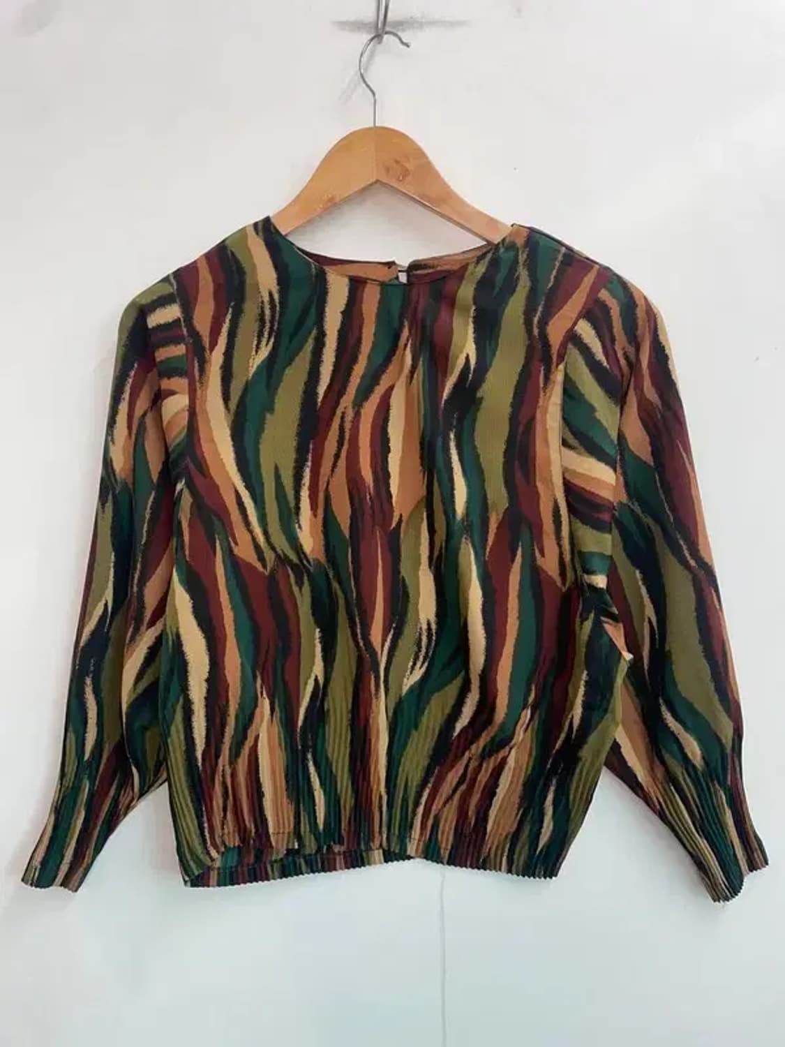 프리 빈티지 패턴 멀티컬러 크롭 블라우스 상품이미지2