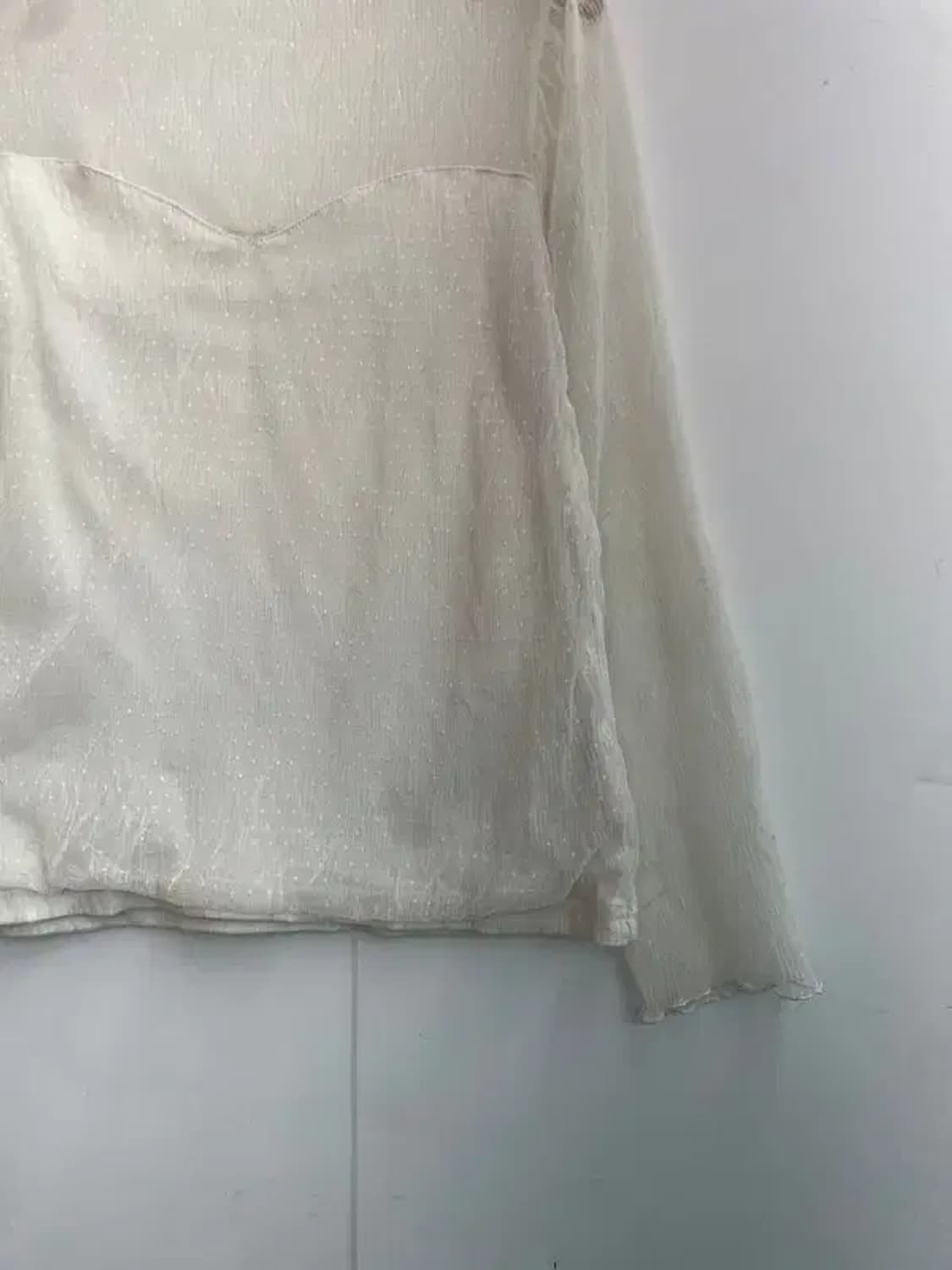 프리 빈티지 플라워 레이스 시스루 블라우스 아이보리 상품이미지3