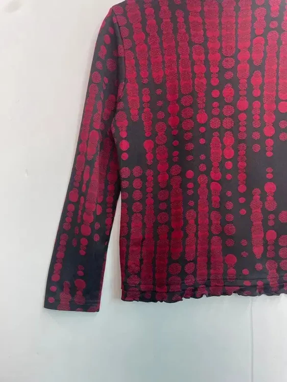 프리 빈티지 레이어드 하이넥 롱슬리브 탑 레드 상품이미지7