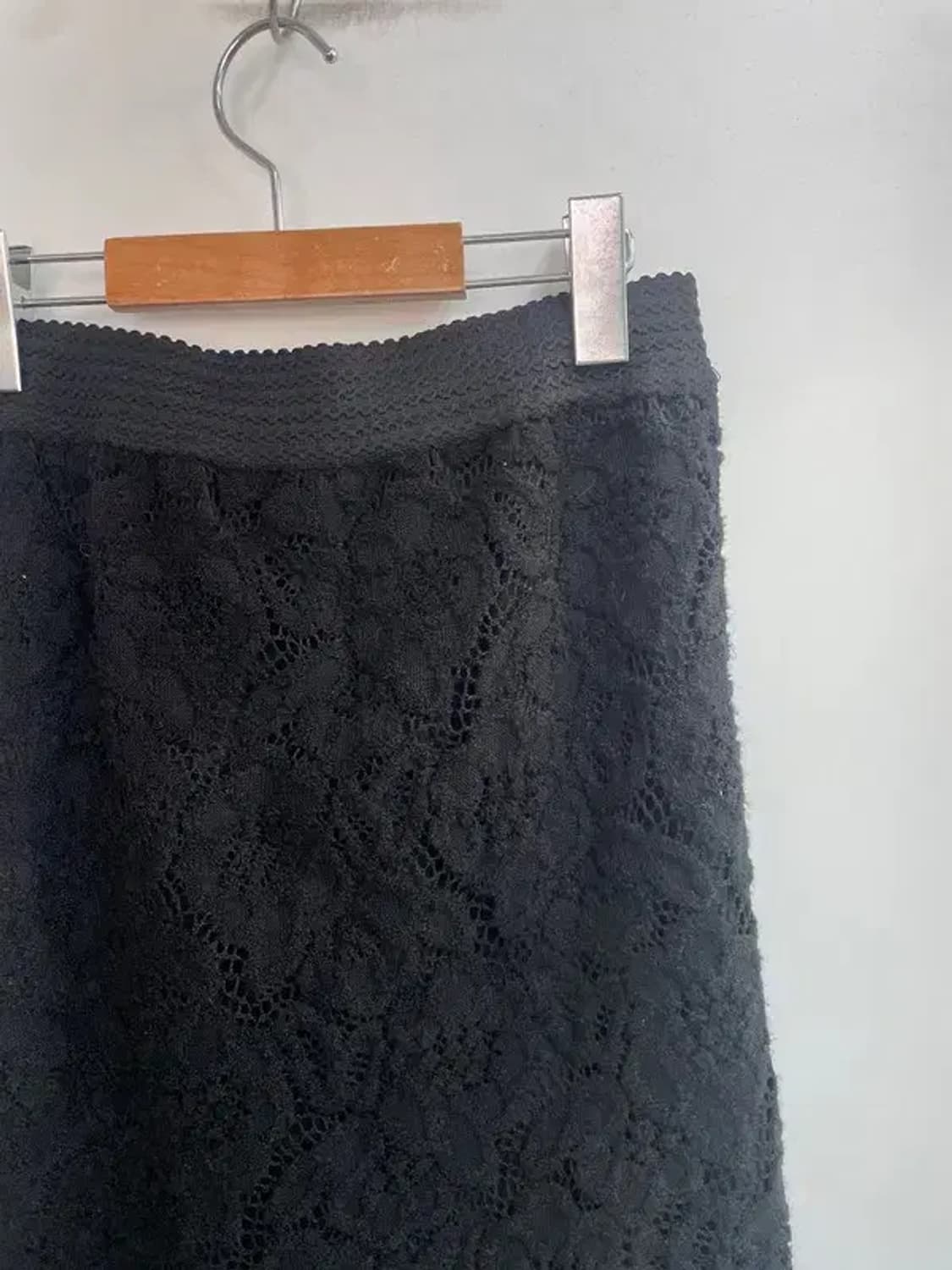 프리 빈티지 레이스 미니 스커트 블랙 상품이미지4