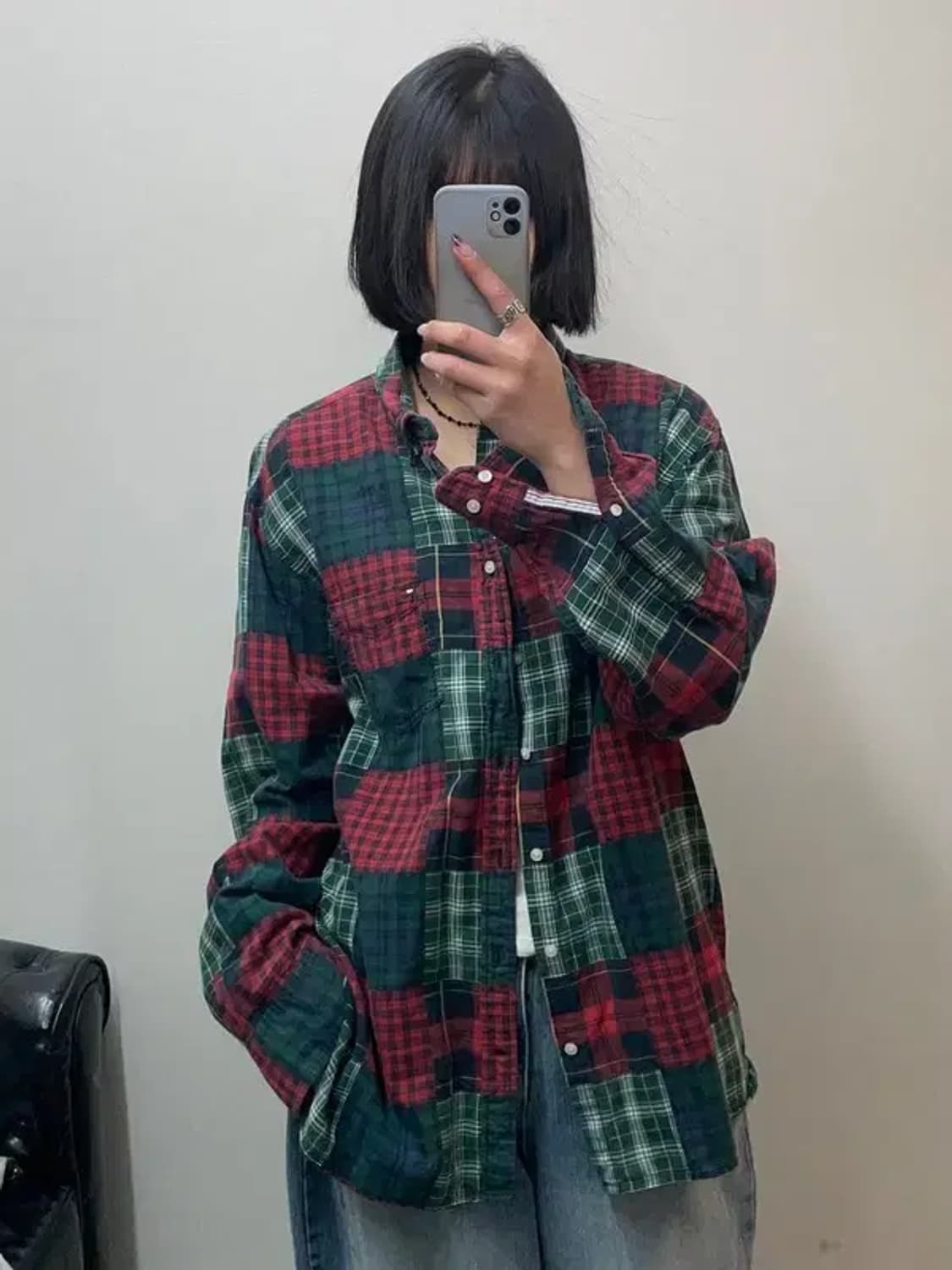 XXL 타미힐피거 빅사이즈 오버핏 체크 셔츠 상품이미지1