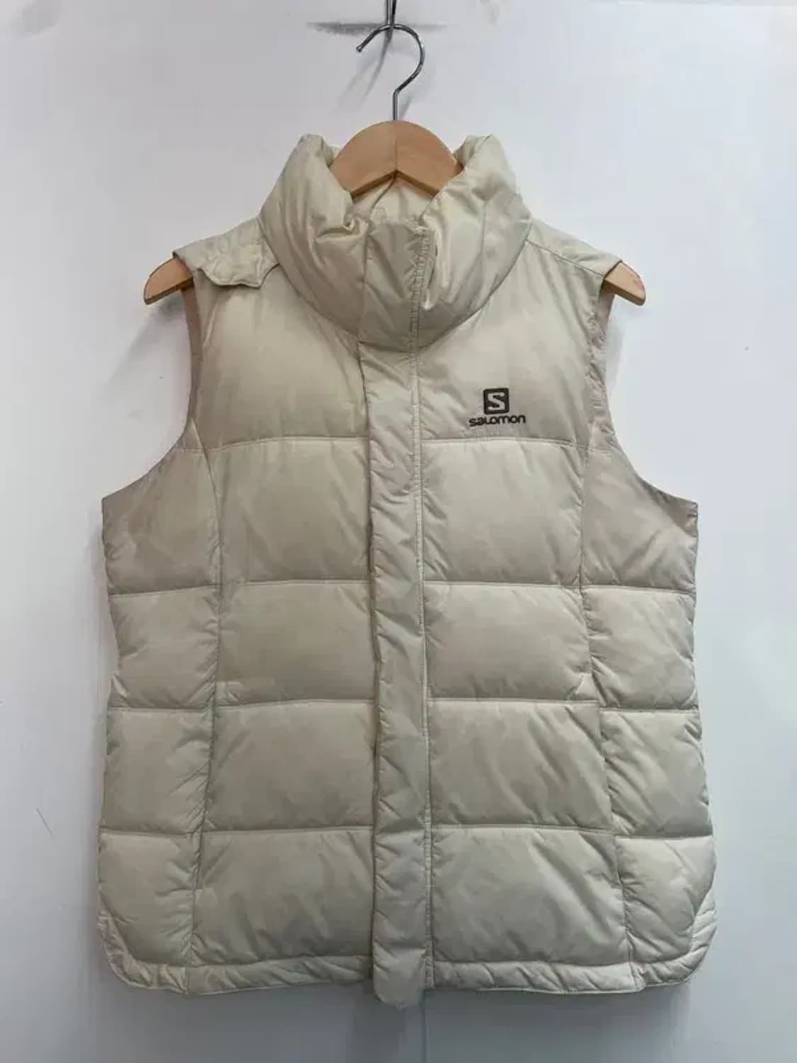 90 살로몬 크림 패딩조끼 다운 상품이미지2