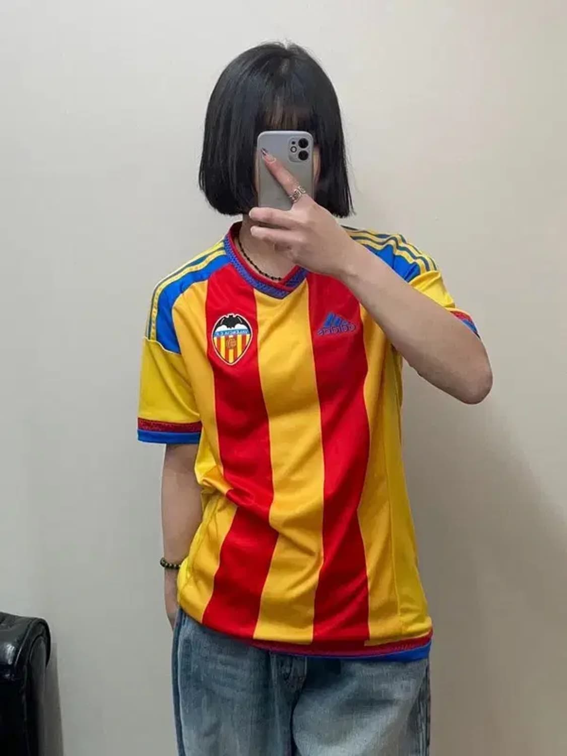 아디다스 발렌시아 CF 2015/2016 어웨이 풋볼 셔츠 상품이미지1