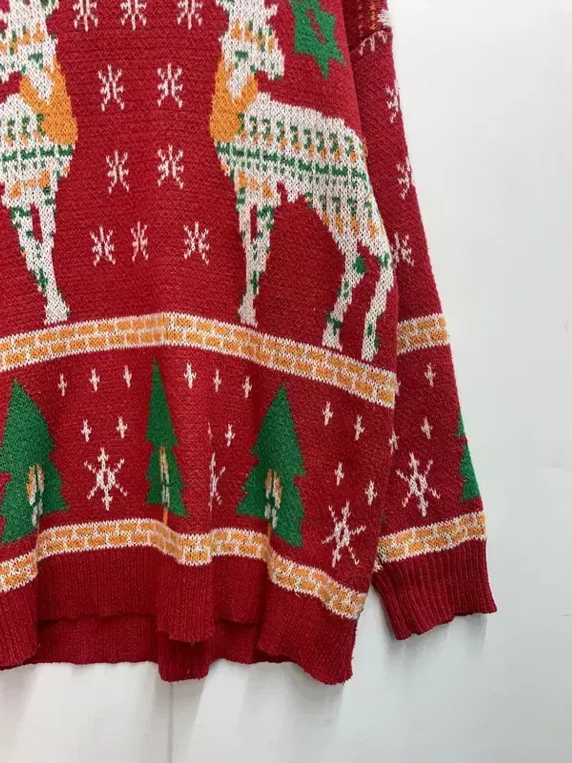 프리 사슴 크리스마스트리 패턴빈티지 스웨터 상품이미지3