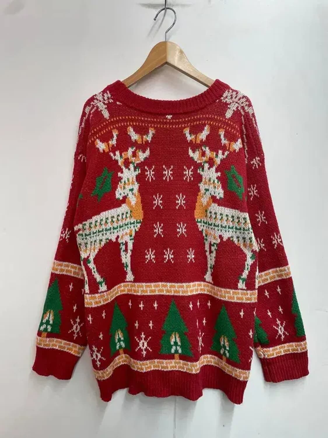 프리 사슴 크리스마스트리 패턴빈티지 스웨터 상품이미지6