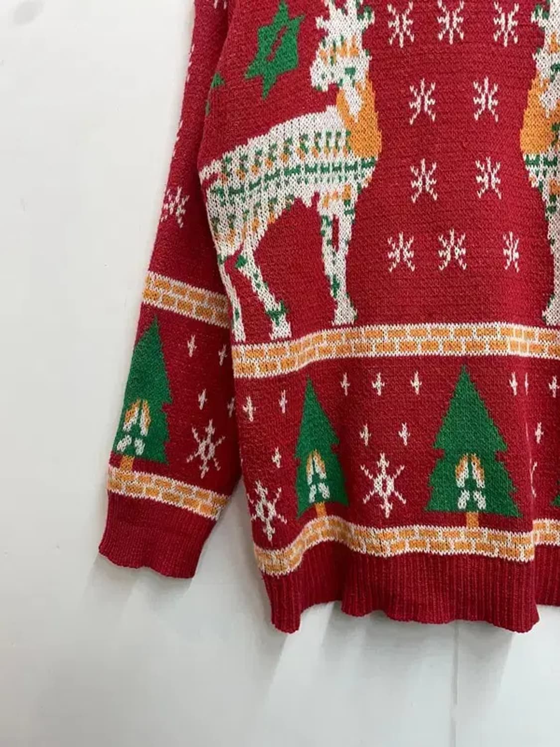 프리 사슴 크리스마스트리 패턴빈티지 스웨터 상품이미지7