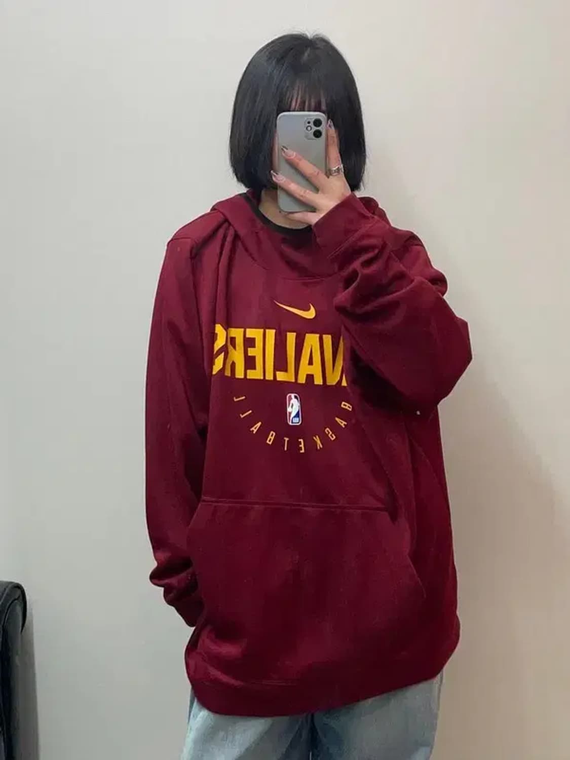 3XL 나이키 클리블랜드 카발리어스 드라이핏 웜업 후디 버건디 상품이미지1