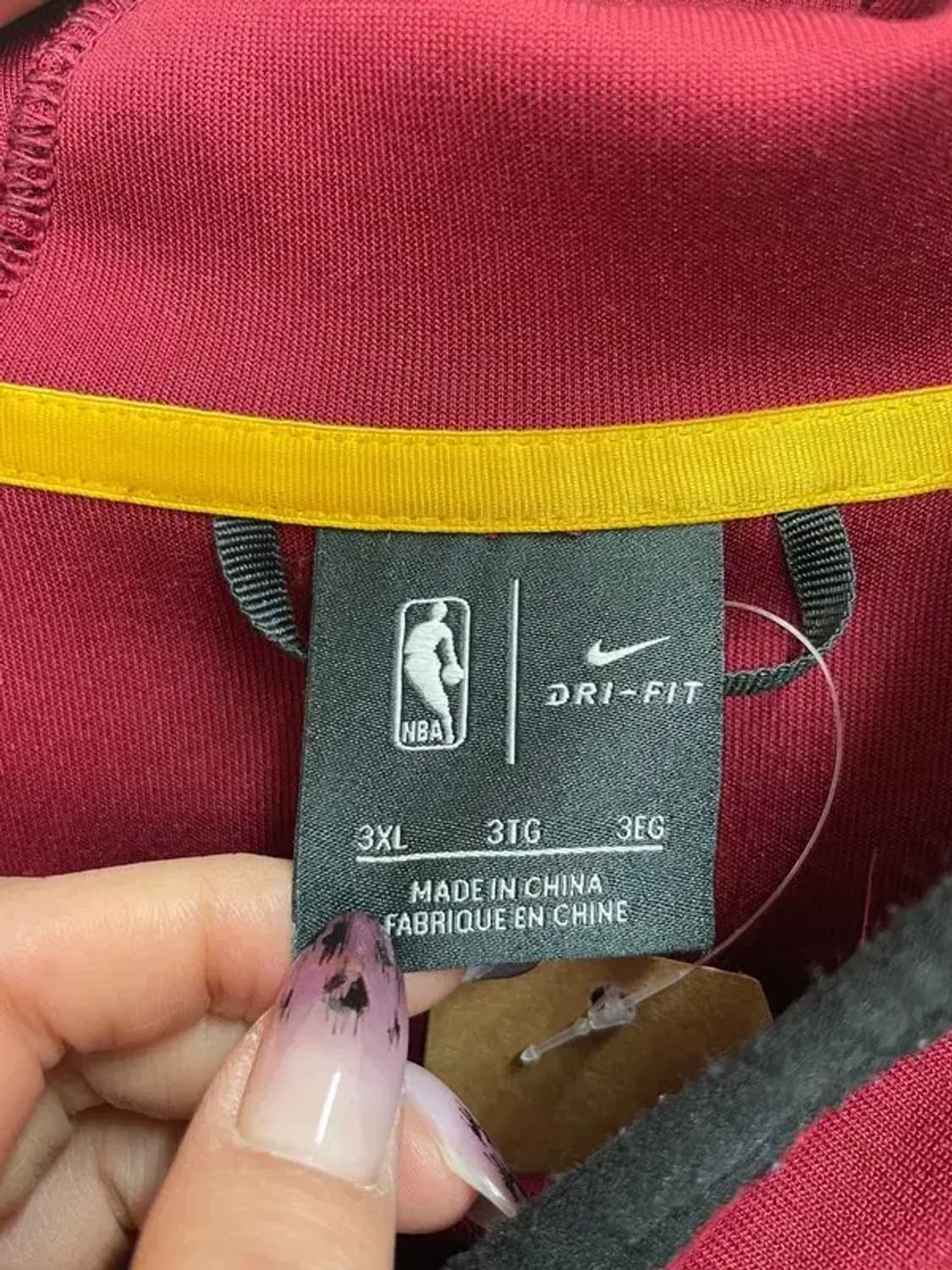 3XL 나이키 클리블랜드 카발리어스 드라이핏 웜업 후디 버건디 상품이미지5