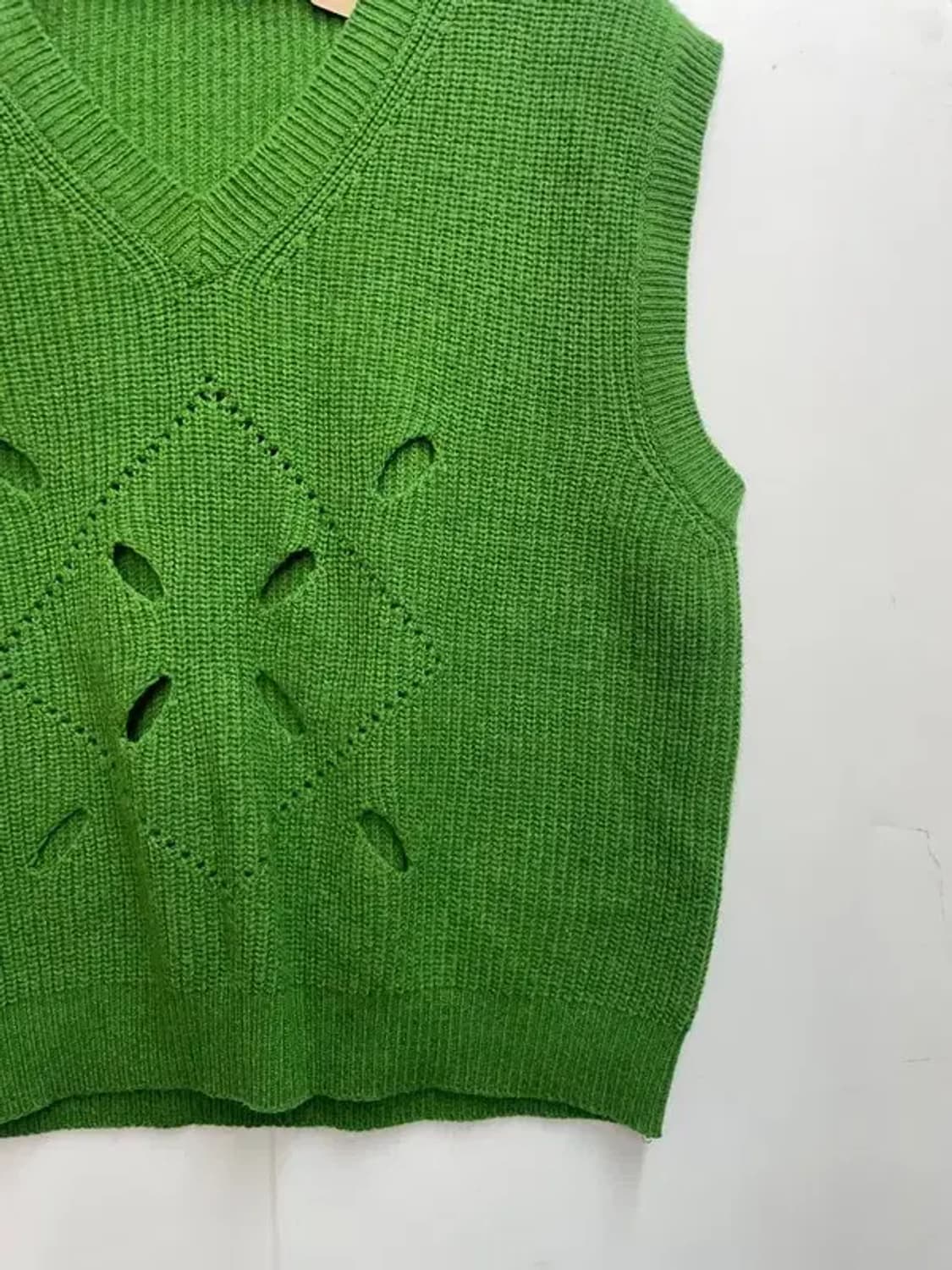 OS 문선 아가일 홀 니트 베스트 포레스트 상품이미지3