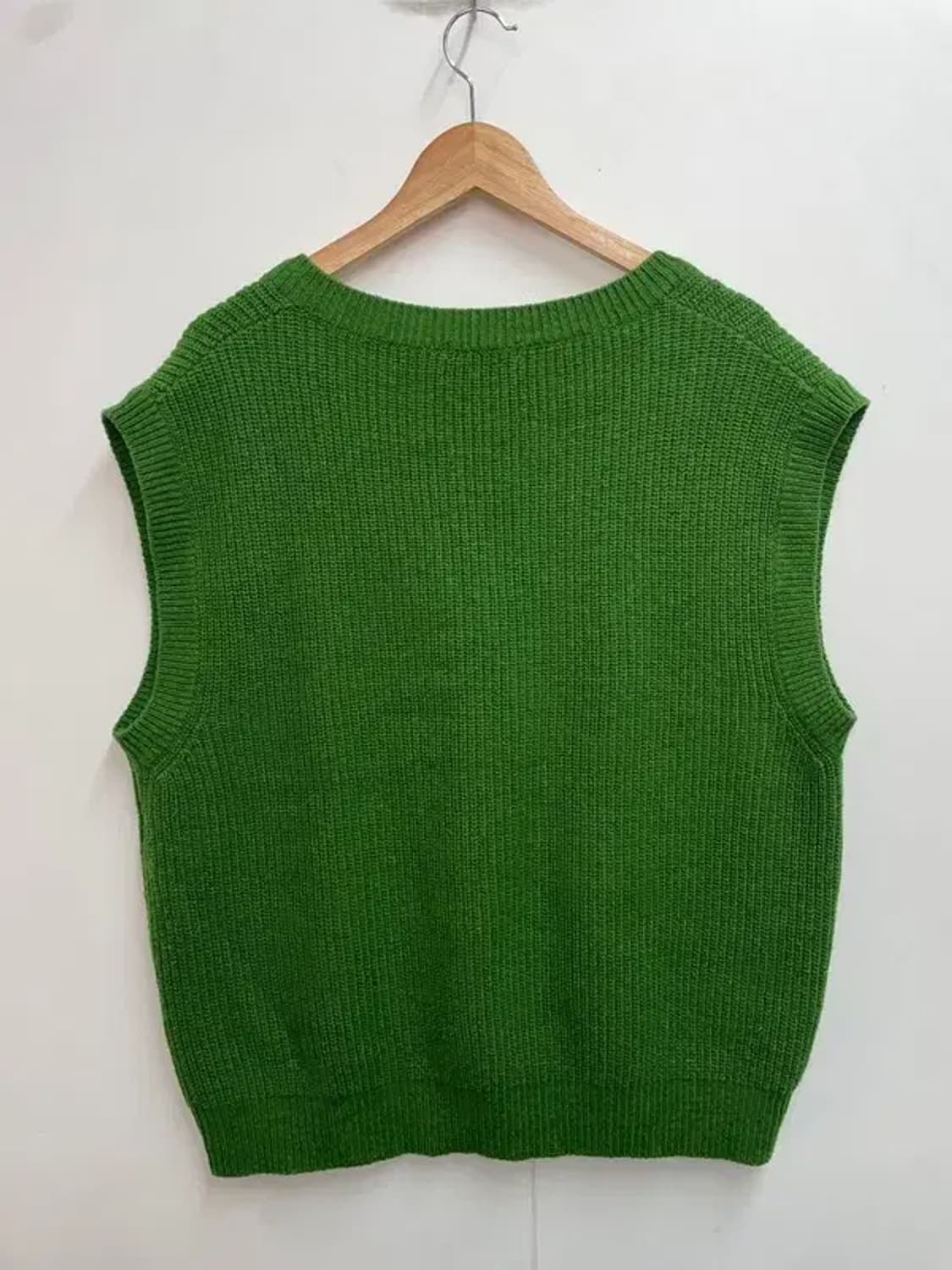 OS 문선 아가일 홀 니트 베스트 포레스트 상품이미지8