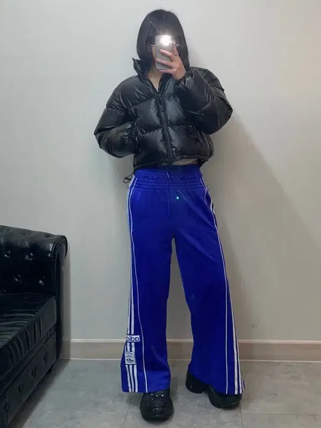 xs 아디다스 더블 브레이크 해체주의 블루 트랙팬츠 상품이미지1