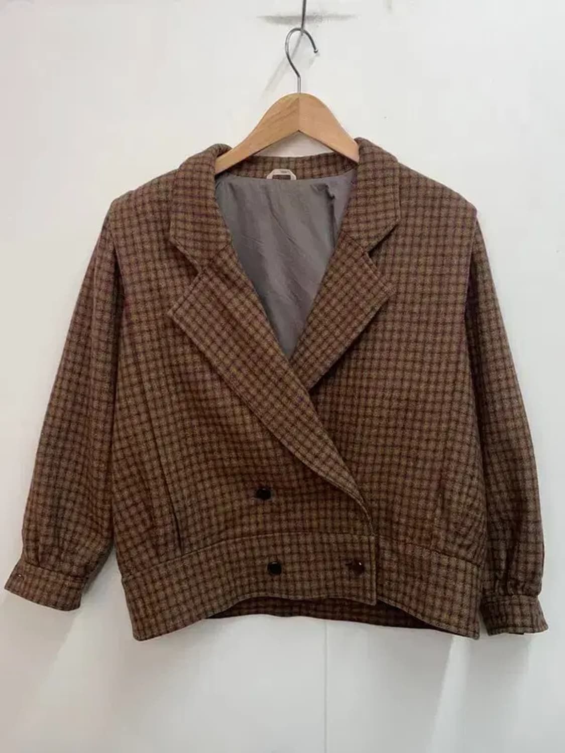 코디세트 jpn 여자 울 체크 자켓 스커트 셋업 상품이미지2