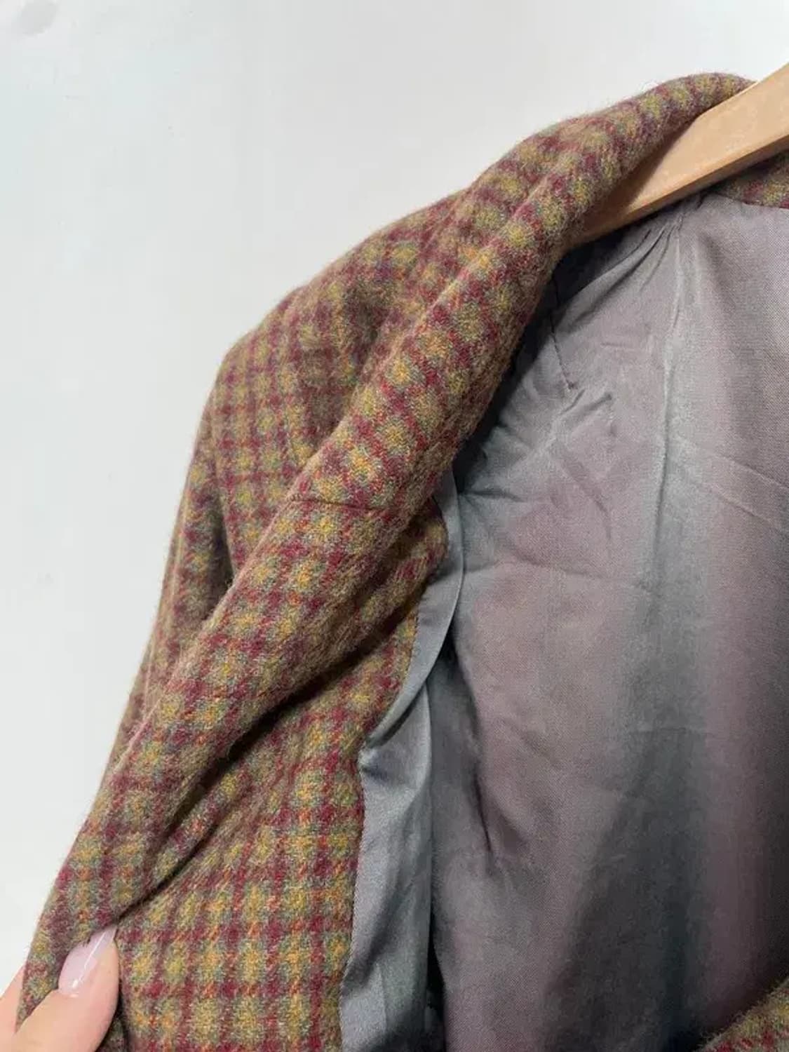 코디세트 jpn 여자 울 체크 자켓 스커트 셋업 상품이미지4