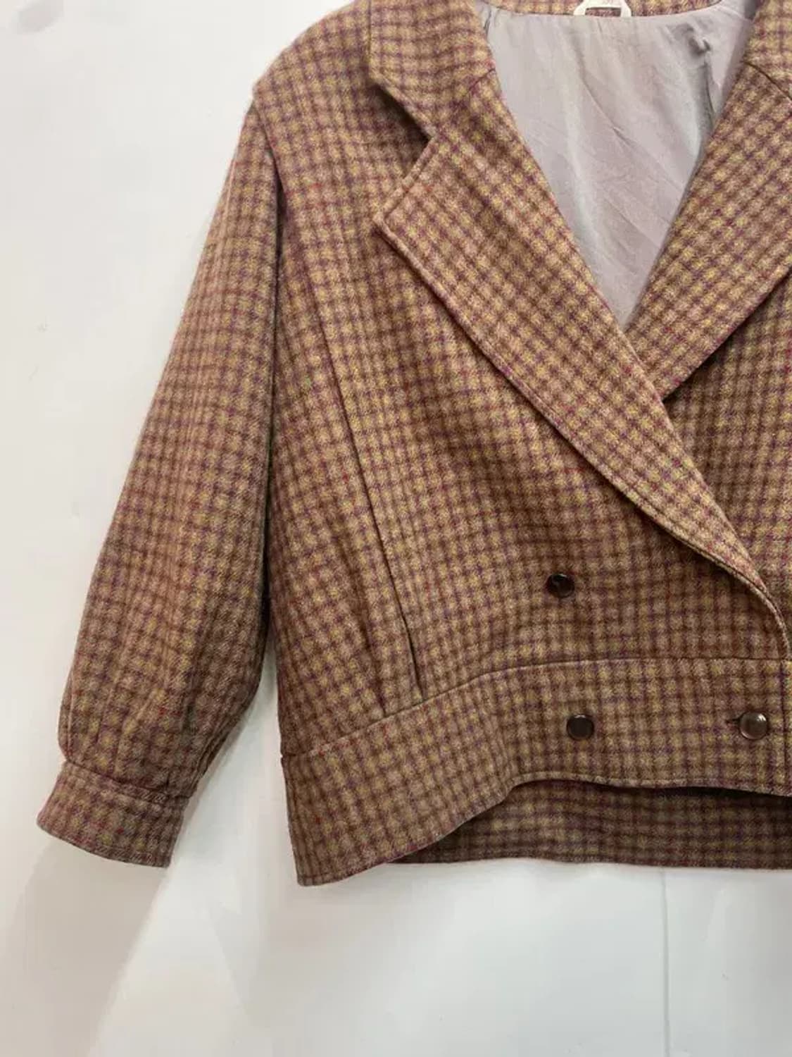 코디세트 jpn 여자 울 체크 자켓 스커트 셋업 상품이미지8