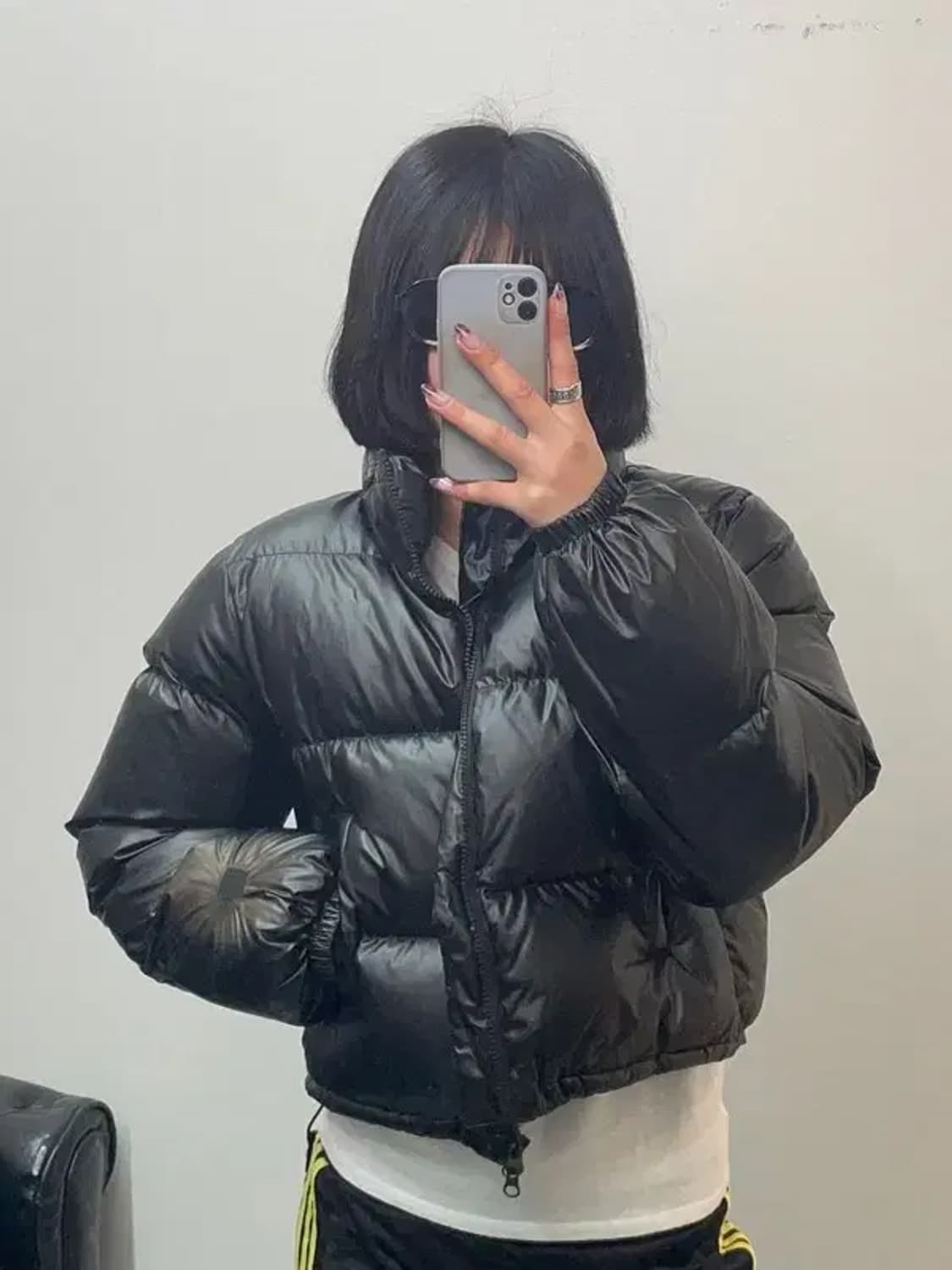 xs 라퍼지아우어우먼 누빔 다운패딩 점퍼 블랙 상품이미지1