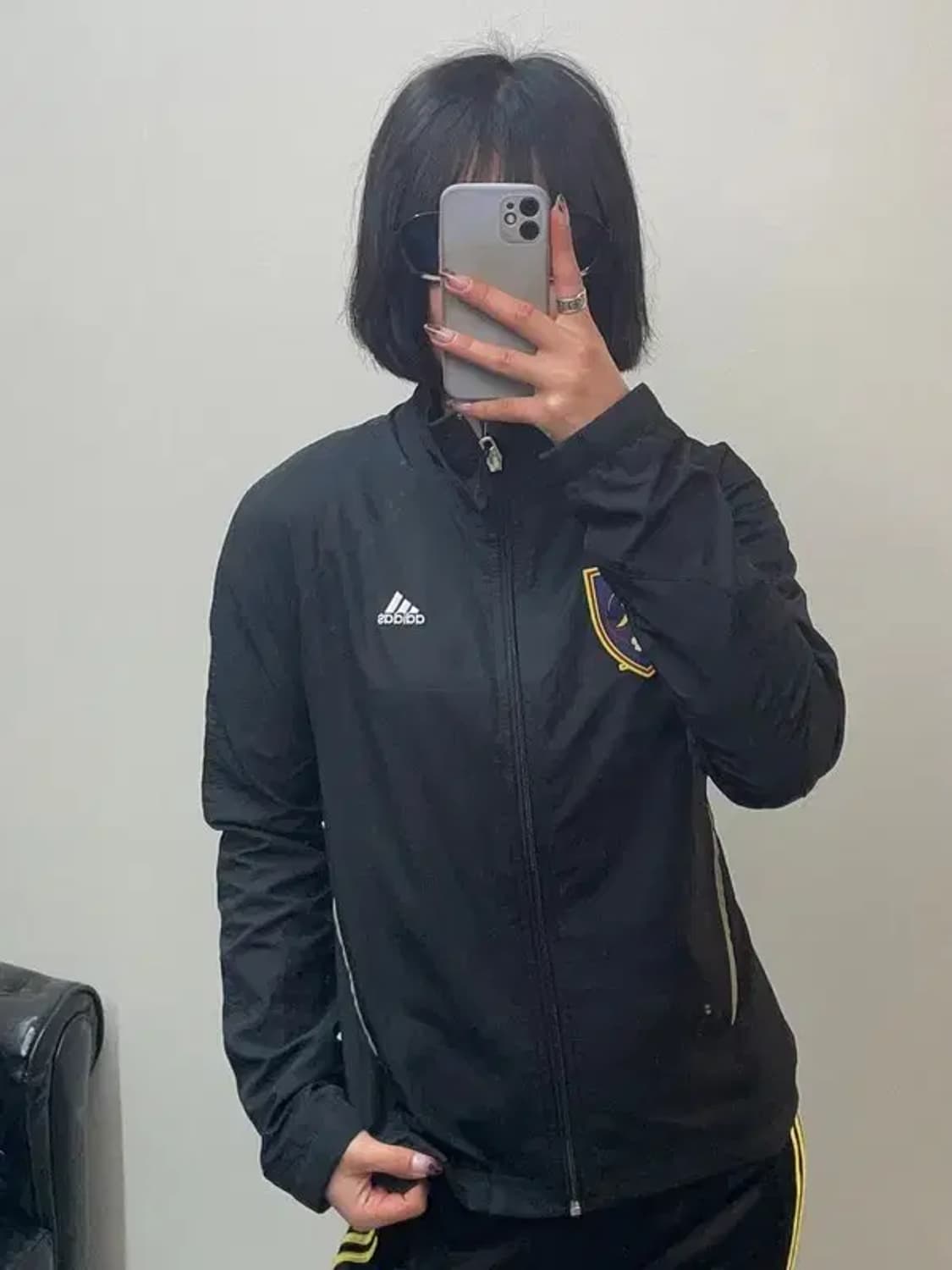 스몰 아디다스 삼선 윈드러너 자켓 블랙 상품이미지1